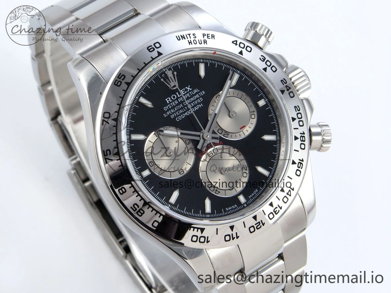Breathable Daytona 126509 QF 1:1 Best Edition Black Silver Dial on SS Braclet SH4131 V 713