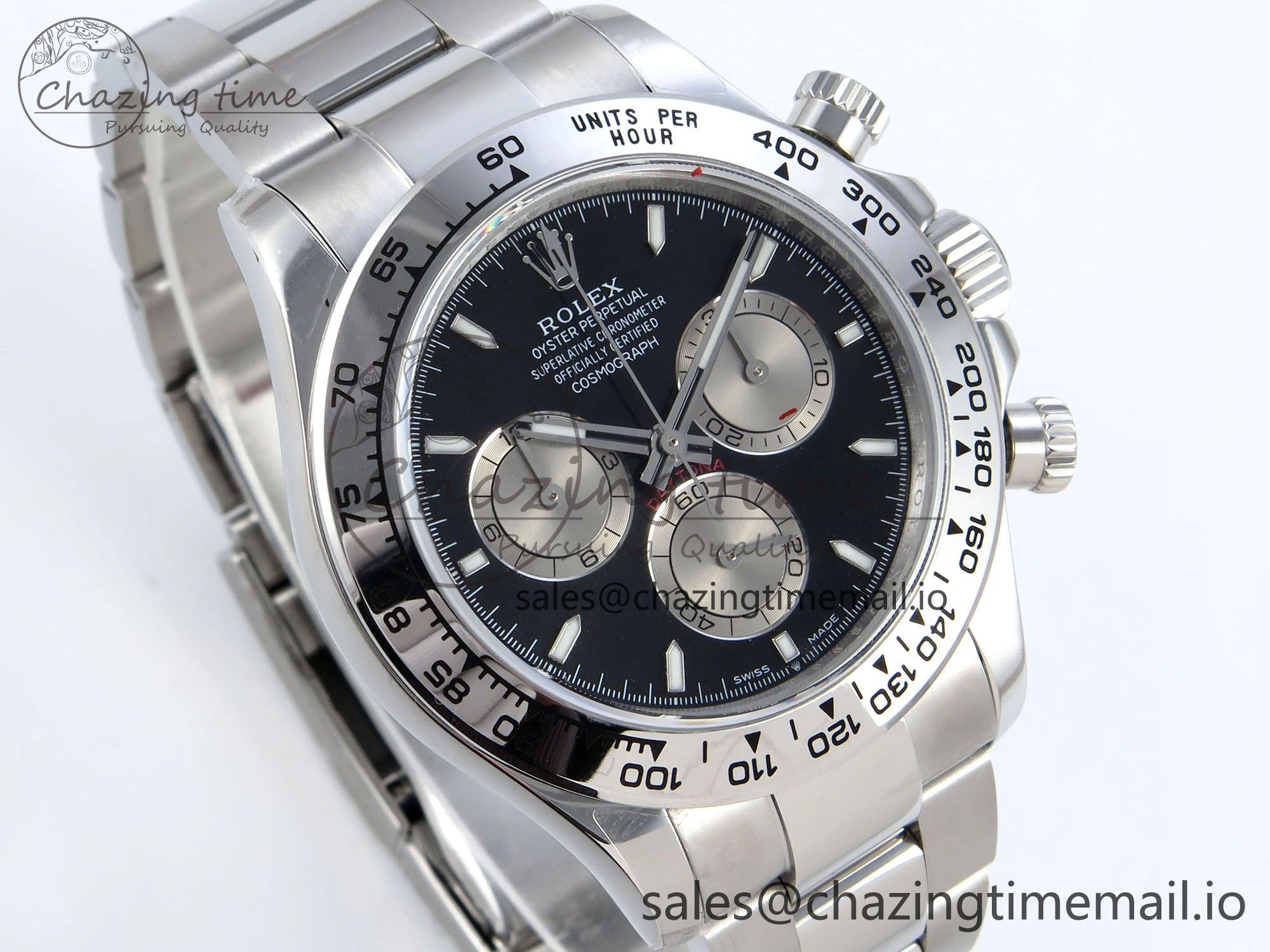 Breathable Daytona 126509 QF 1:1 Best Edition Black Silver Dial on SS Braclet SH4131 V 713