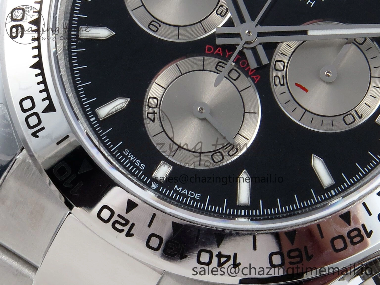 Breathable Daytona 126509 QF 1:1 Best Edition Black Silver Dial on SS Braclet SH4131 V 713