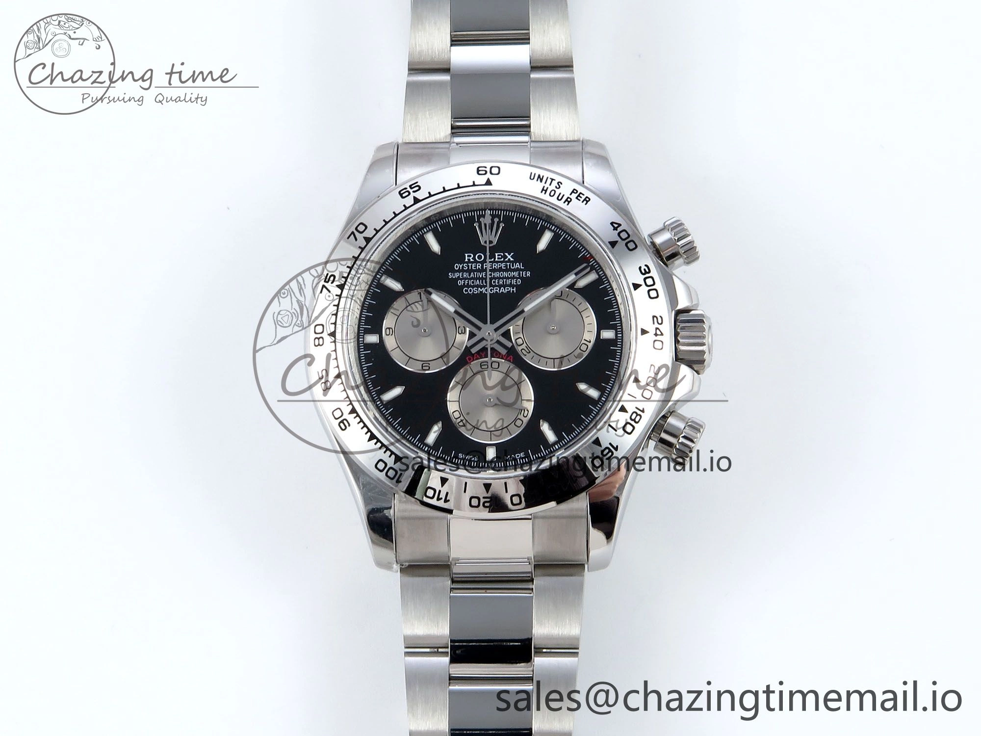 Breathable Daytona 126509 QF 1:1 Best Edition Black Silver Dial on SS Braclet SH4131 V 713