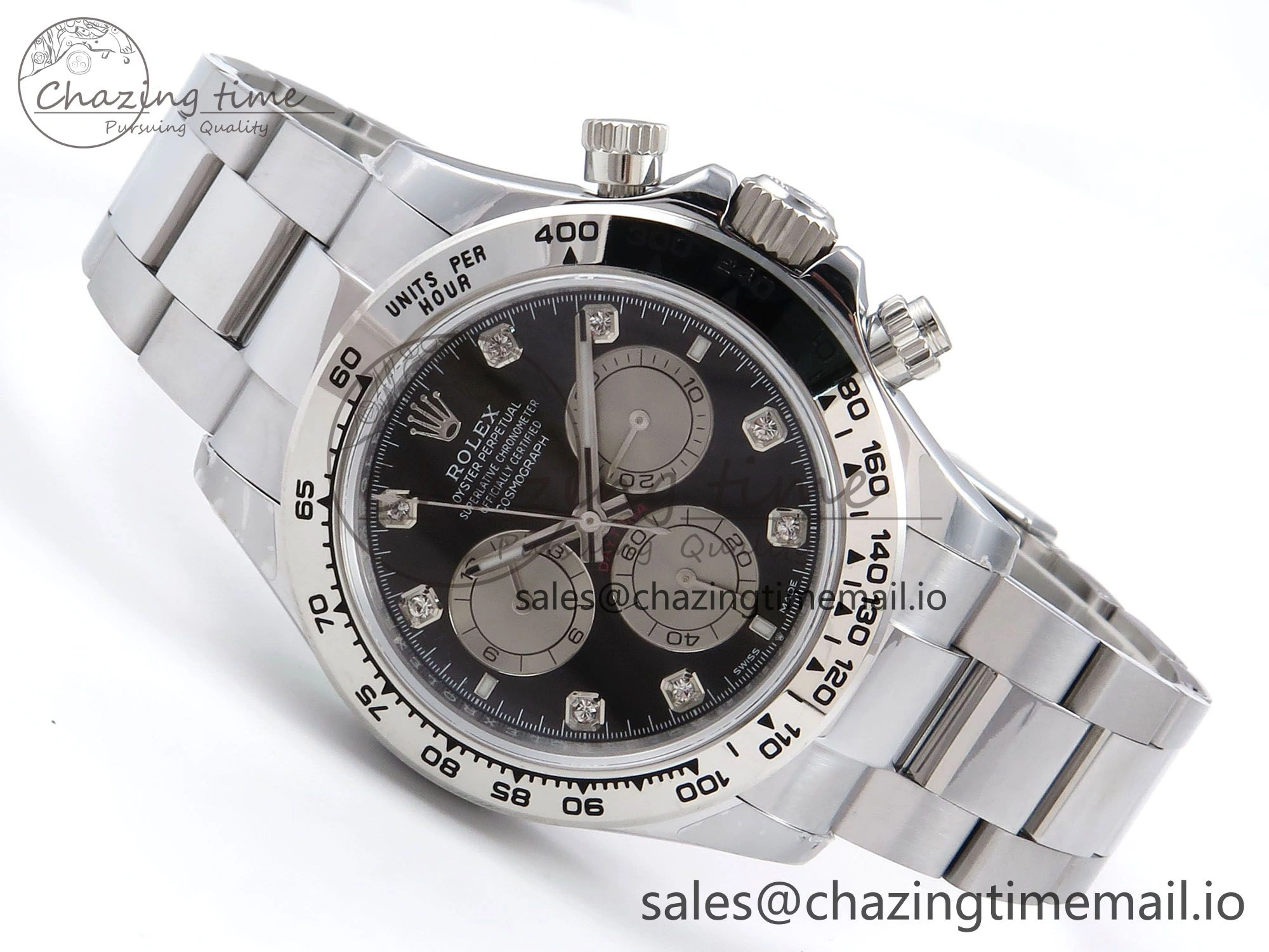 Reliable Daytona 126509 QF 1:1 Best Edition Black Silver Diamonds Dial on SS Bracelet SH4131 V6 (Gain Weight） 1088