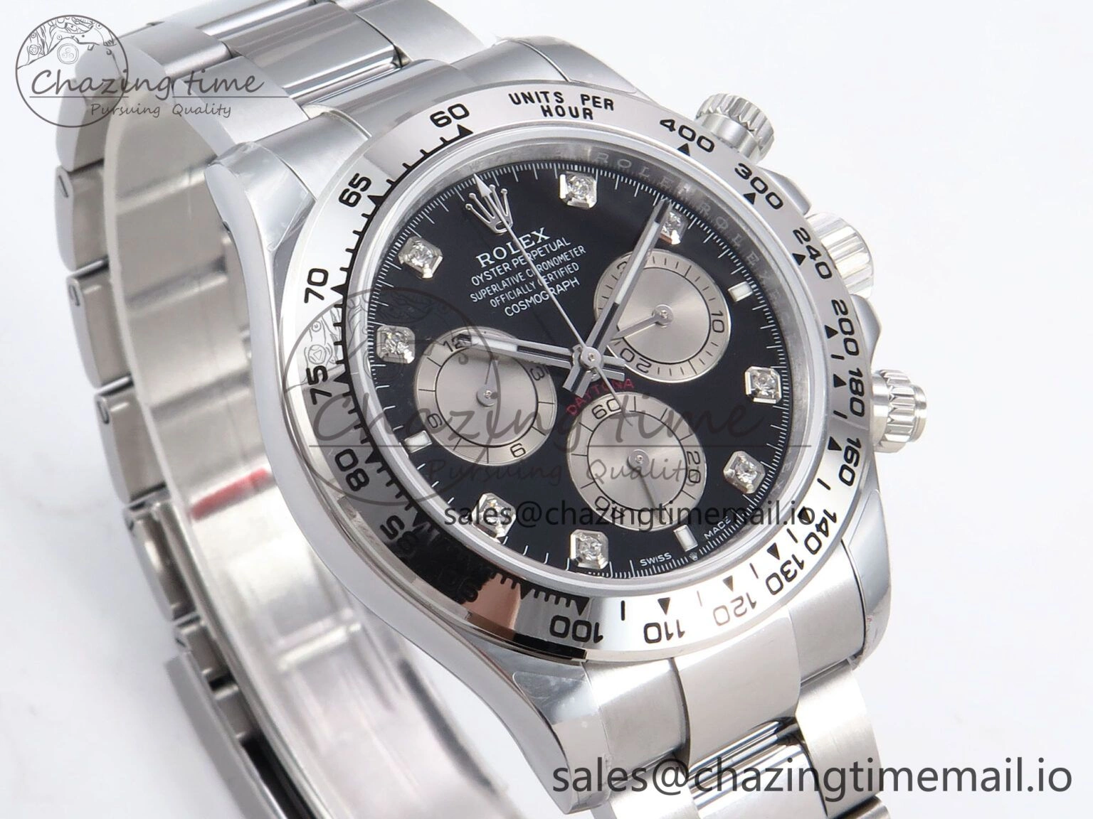 Reliable Daytona 126509 QF 1:1 Best Edition Black Silver Diamonds Dial on SS Bracelet SH4131 V6 (Gain Weight） 1088