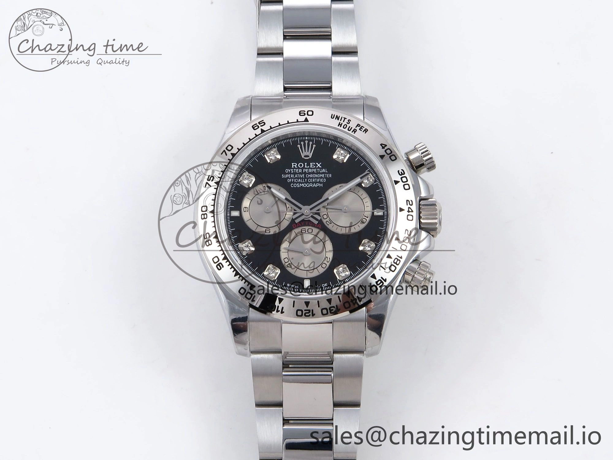 Reliable Daytona 126509 QF 1:1 Best Edition Black Silver Diamonds Dial on SS Bracelet SH4131 V6 (Gain Weight） 1088