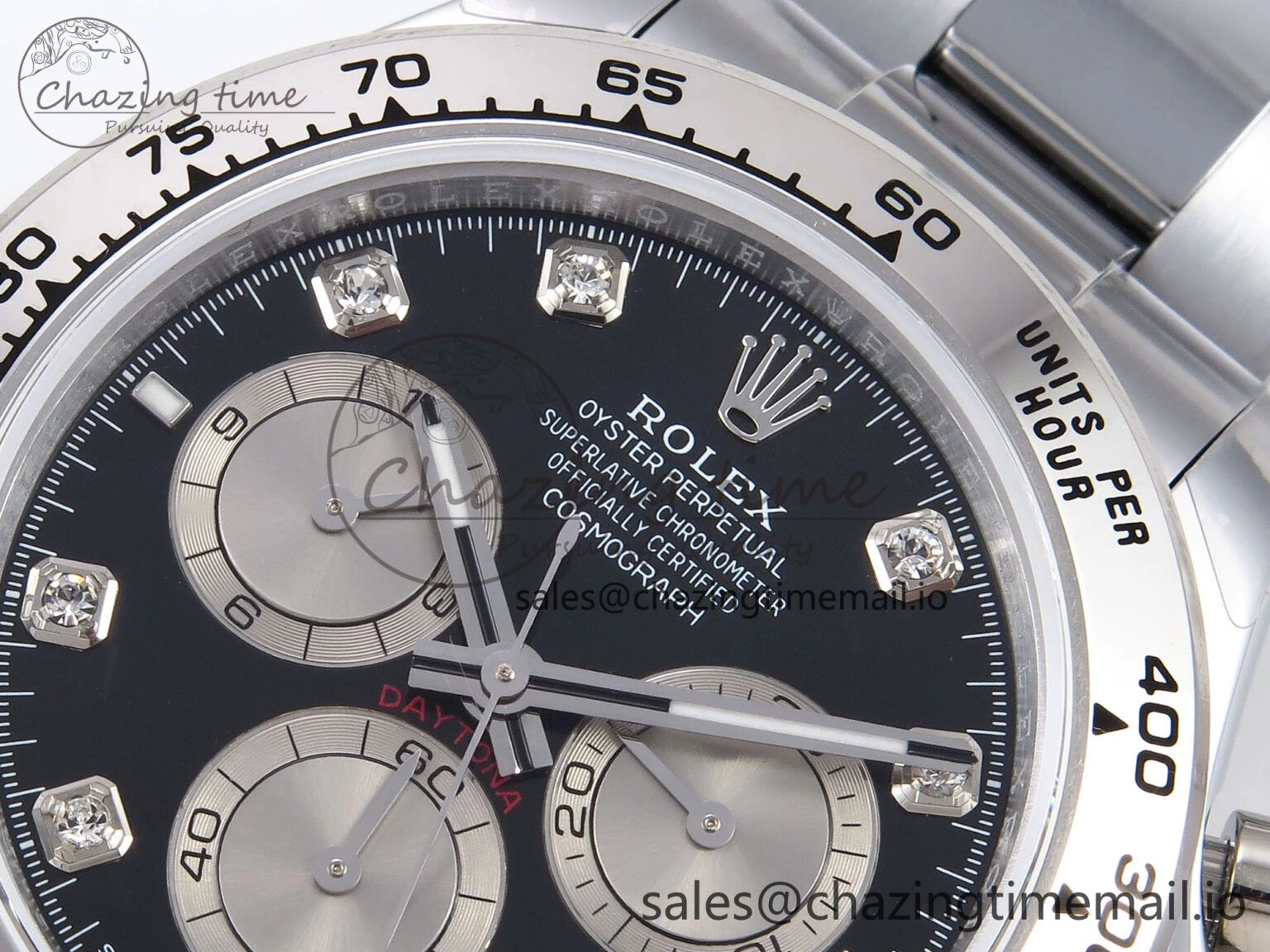 Reliable Daytona 126509 QF 1:1 Best Edition Black Silver Diamonds Dial on SS Bracelet SH4131 V6 (Gain Weight） 1088
