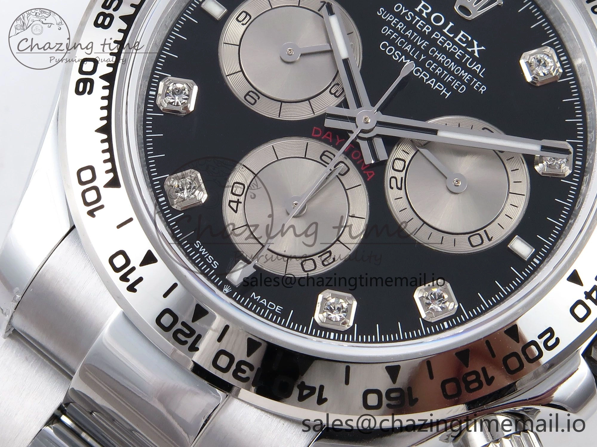 Reliable Daytona 126509 QF 1:1 Best Edition Black Silver Diamonds Dial on SS Bracelet SH4131 V6 (Gain Weight） 1088
