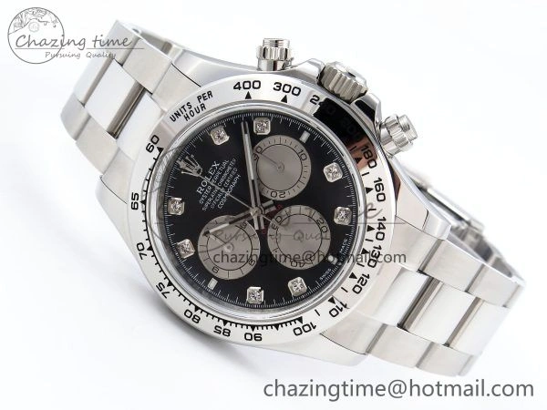 Daytona 126509 QF 1:1 Best Edition Black Silver Diamonds Dial on SS Braclet SH4131 V Stylish 1287
