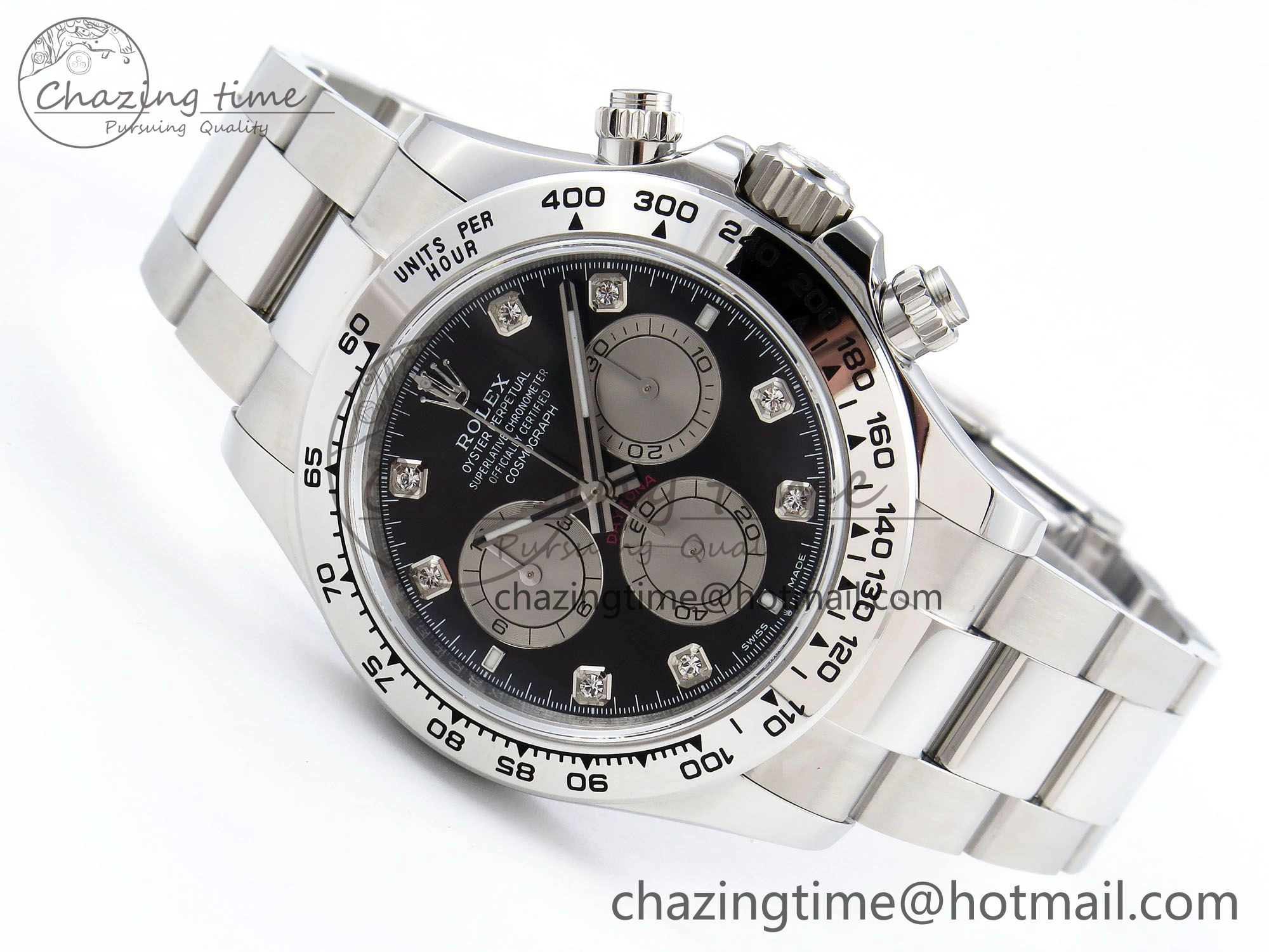 Daytona 126509 QF 1:1 Best Edition Black Silver Diamonds Dial on SS Braclet SH4131 V Stylish 1287