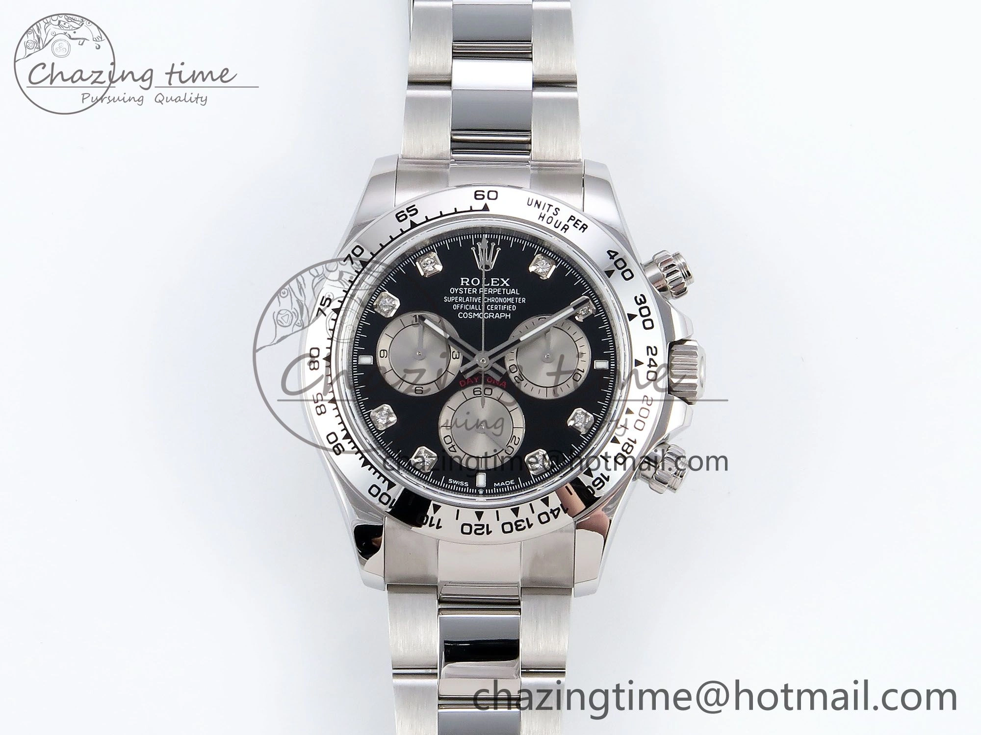 Daytona 126509 QF 1:1 Best Edition Black Silver Diamonds Dial on SS Braclet SH4131 V Stylish 1287