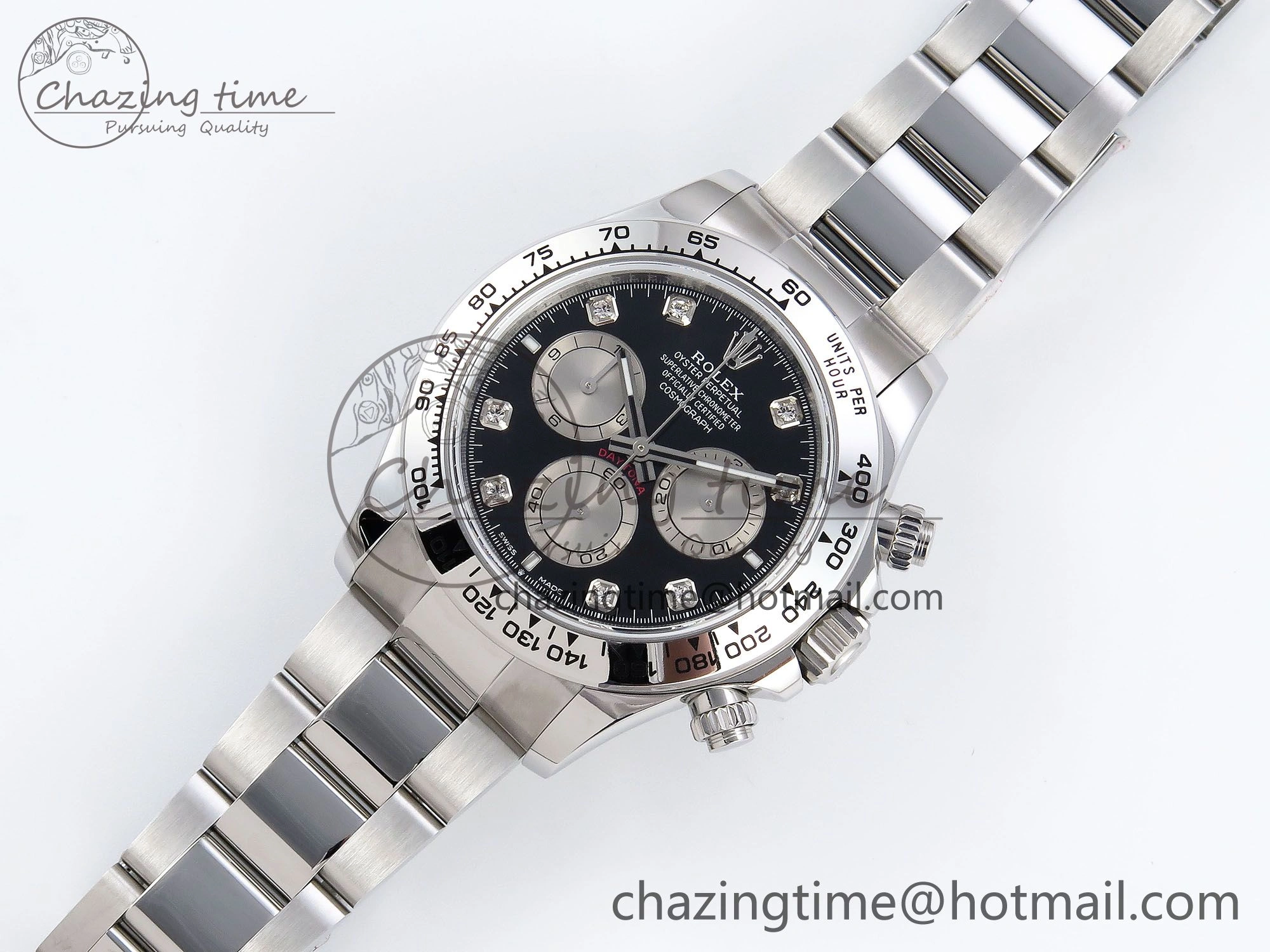 Daytona 126509 QF 1:1 Best Edition Black Silver Diamonds Dial on SS Braclet SH4131 V Stylish 1287