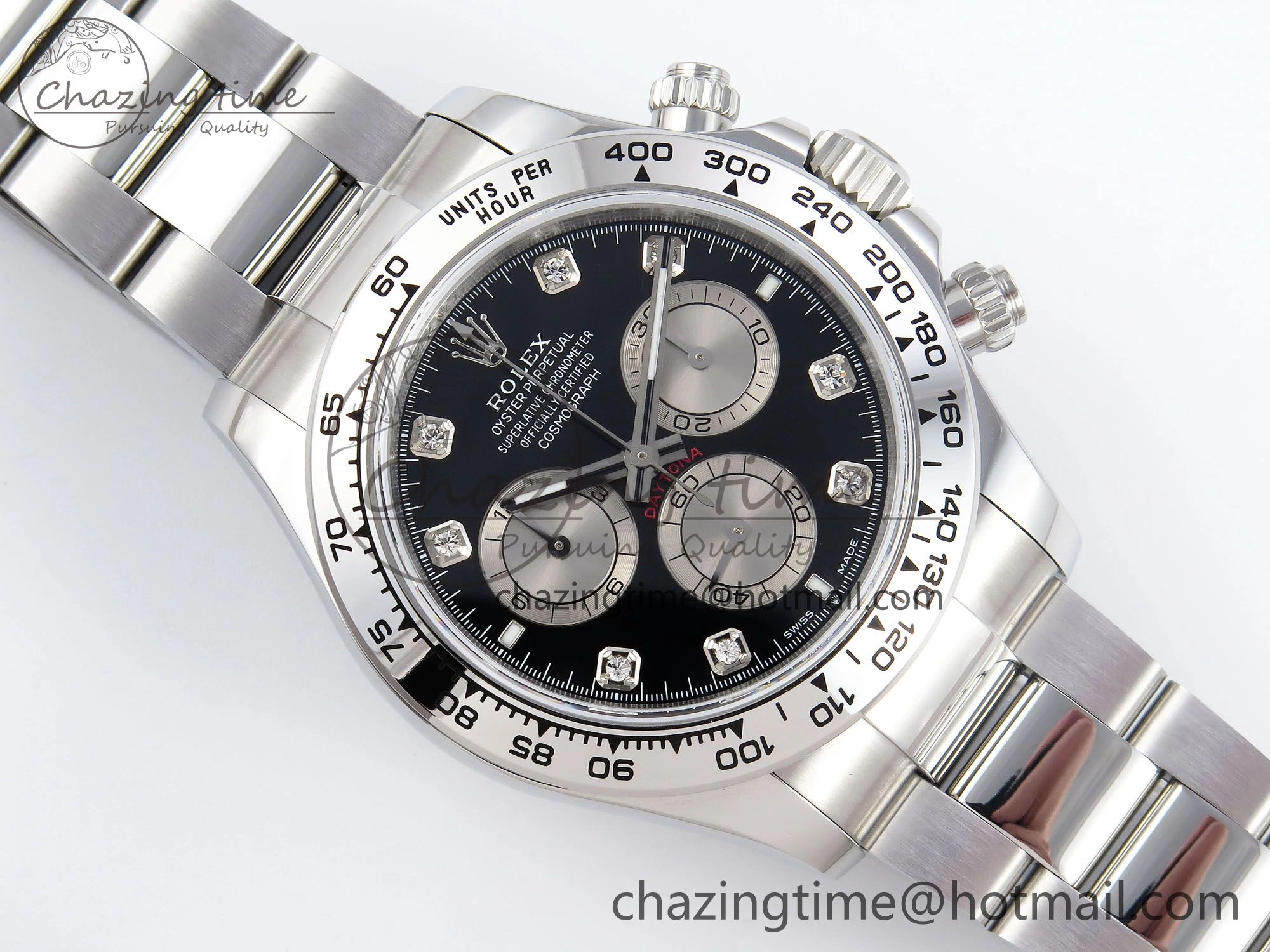 Daytona 126509 QF 1:1 Best Edition Black Silver Diamonds Dial on SS Braclet SH4131 V Stylish 1287