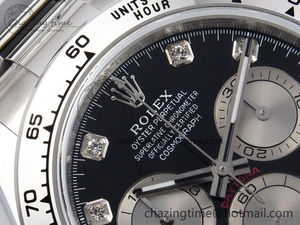 Daytona 126509 QF 1:1 Best Edition Black Silver Diamonds Dial on SS Braclet SH4131 V Stylish 1287