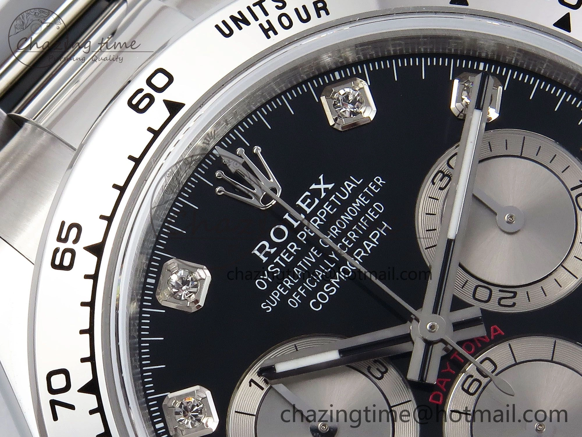 Daytona 126509 QF 1:1 Best Edition Black Silver Diamonds Dial on SS Braclet SH4131 V Stylish 1287
