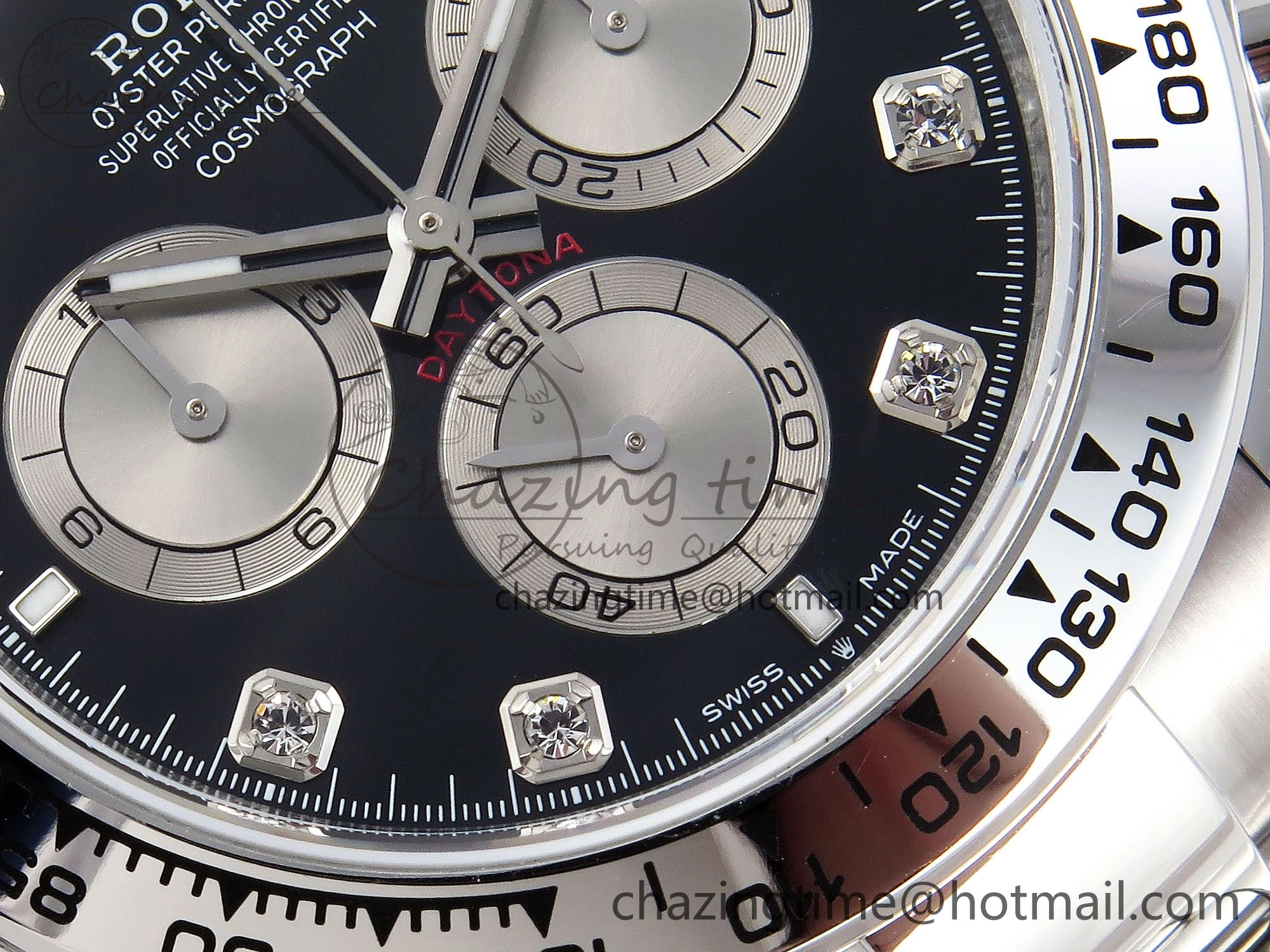 Daytona 126509 QF 1:1 Best Edition Black Silver Diamonds Dial on SS Braclet SH4131 V Stylish 1287