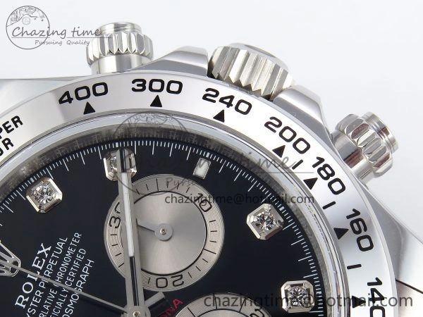 Daytona 126509 QF 1:1 Best Edition Black Silver Diamonds Dial on SS Braclet SH4131 V Stylish 1287