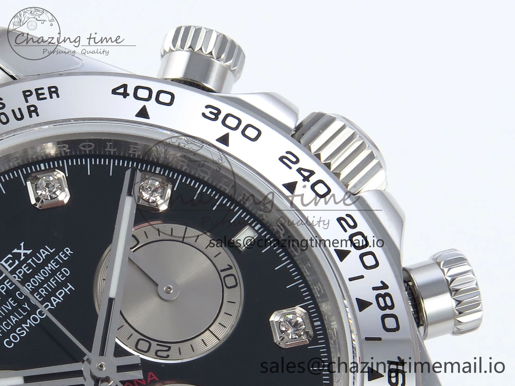 Daytona 126509 QF 1:1 Best Edition Black Silver Diamonds Dial on SS Braclet SH4131 V Sleek 714