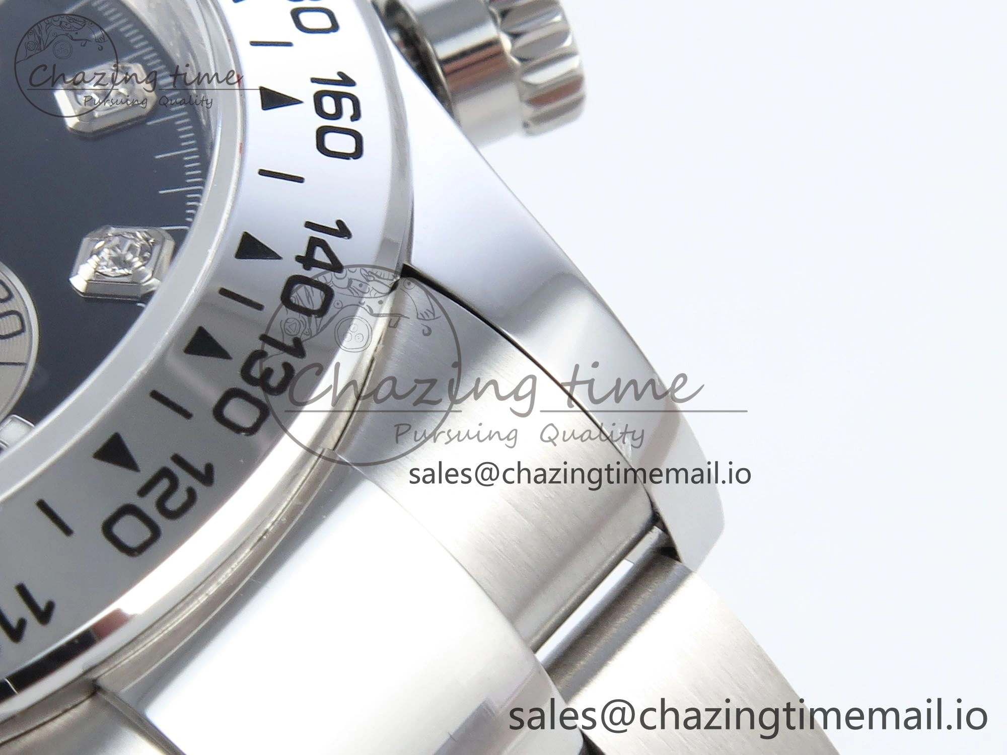 Daytona 126509 QF 1:1 Best Edition Black Silver Diamonds Dial on SS Braclet SH4131 V Sleek 714