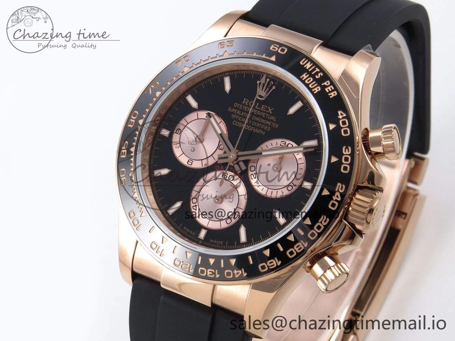 Daytona 126515 QF 1:1 Best Edition Black RG Dial on Oysterflex Strap SH4131 V6 （Gain Weight） Durable 1206