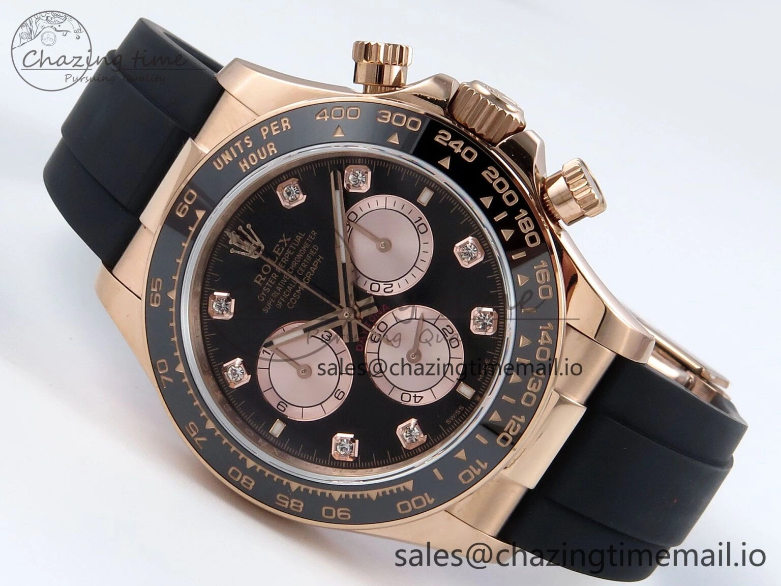 Daytona 126515 QF 1:1 Best Edition Black RG Diamonds Dial on Oysterflex Strap SH4131 V WeatherProof 701