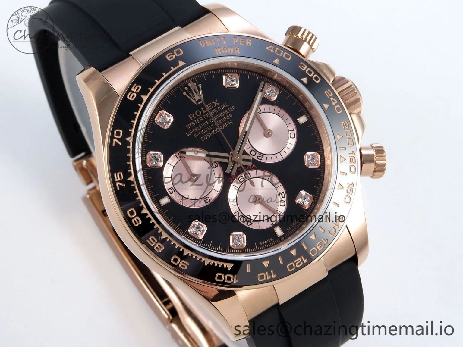 Daytona 126515 QF 1:1 Best Edition Black RG Diamonds Dial on Oysterflex Strap SH4131 V WeatherProof 701