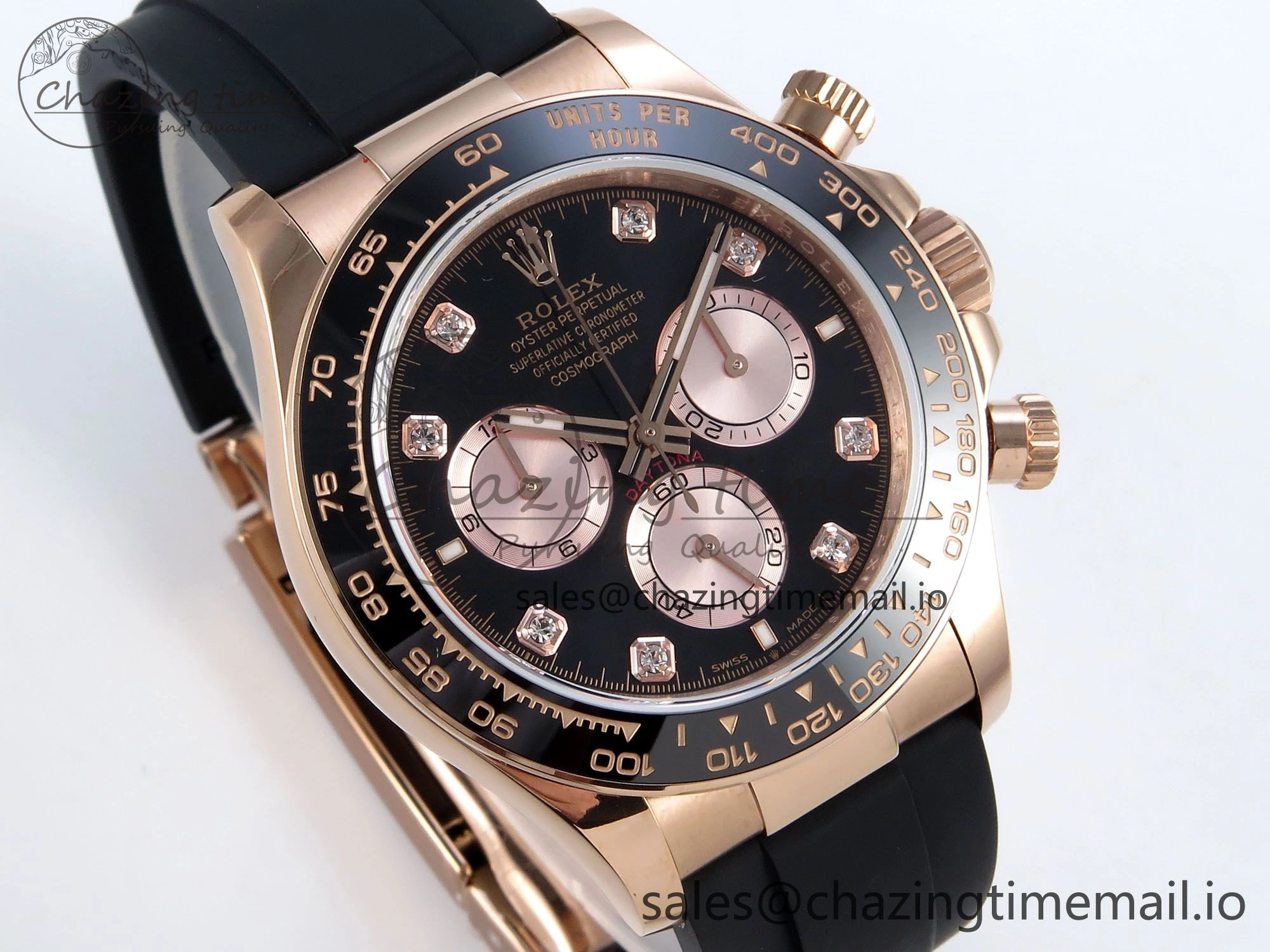 Daytona 126515 QF 1:1 Best Edition Black RG Diamonds Dial on Oysterflex Strap SH4131 V WeatherProof 701