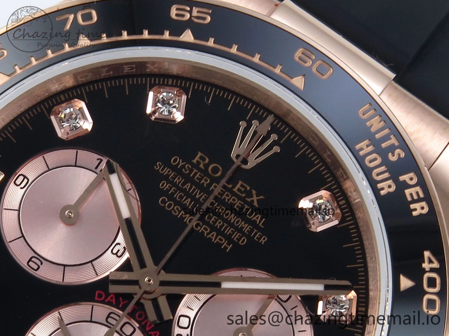 Daytona 126515 QF 1:1 Best Edition Black RG Diamonds Dial on Oysterflex Strap SH4131 V WeatherProof 701