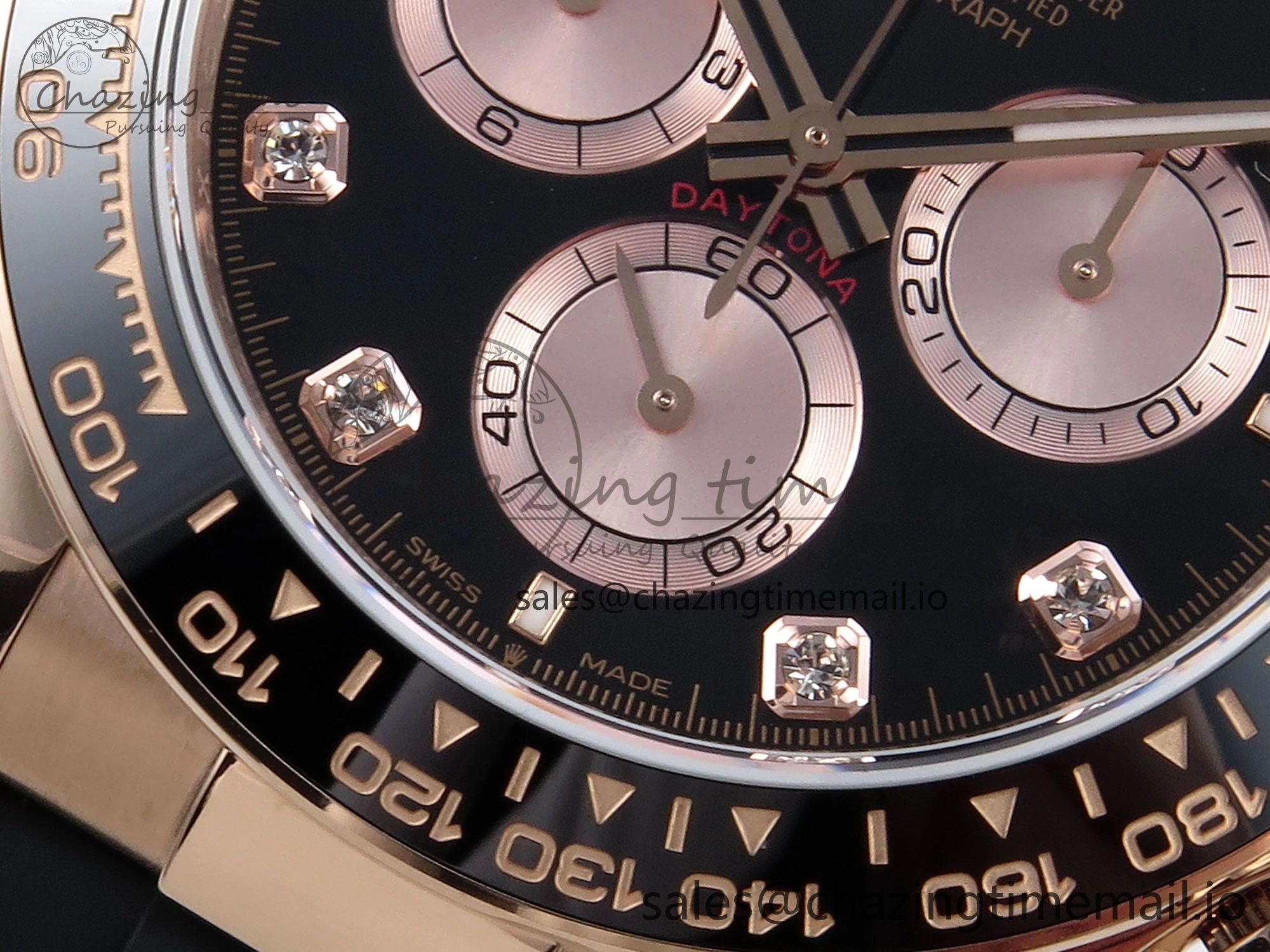 Daytona 126515 QF 1:1 Best Edition Black RG Diamonds Dial on Oysterflex Strap SH4131 V WeatherProof 701