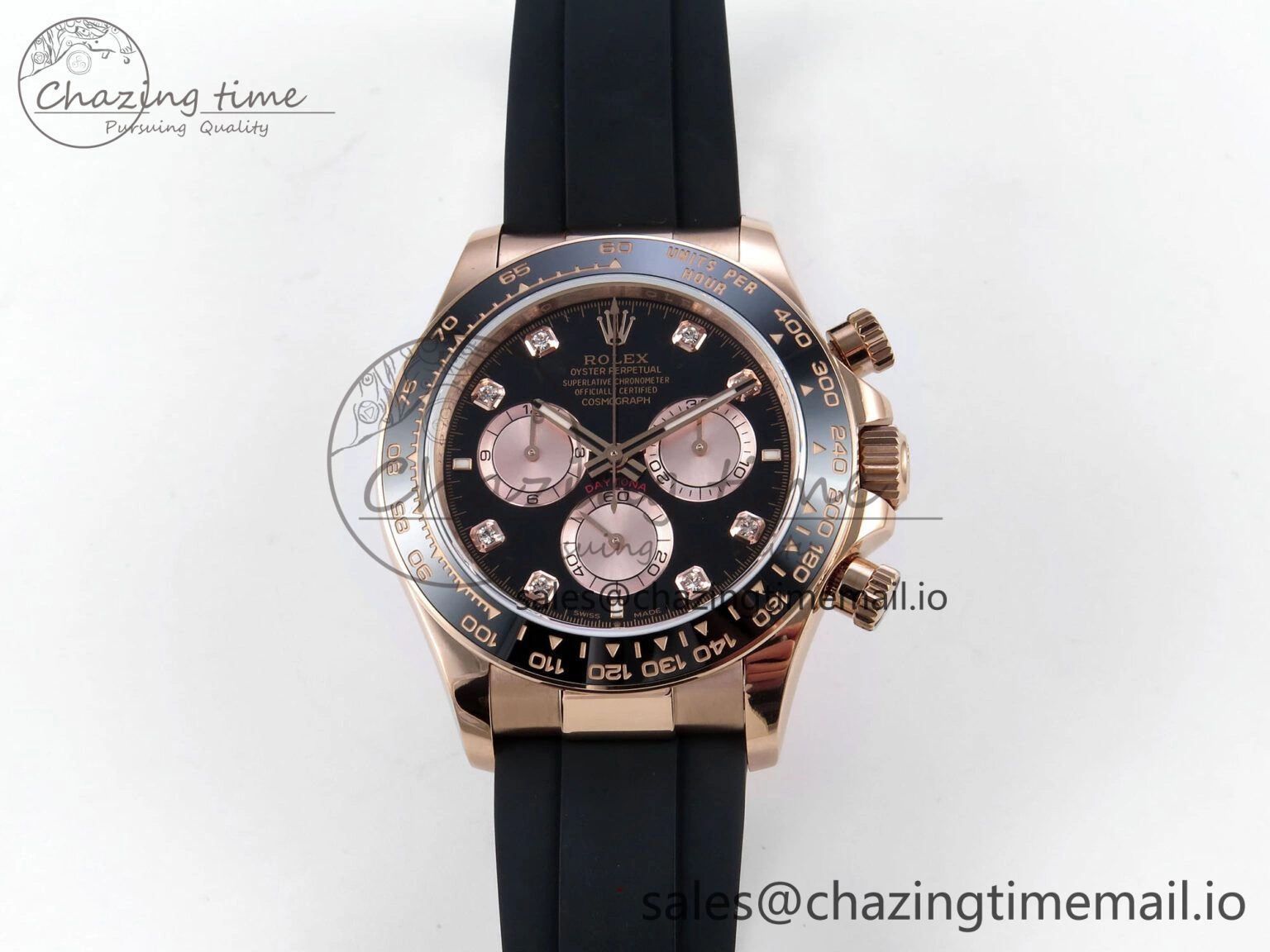 Daytona 126515 QF 1:1 Best Edition Black RG Diamonds Dial on Oysterflex Strap SH4131 V WeatherProof 701