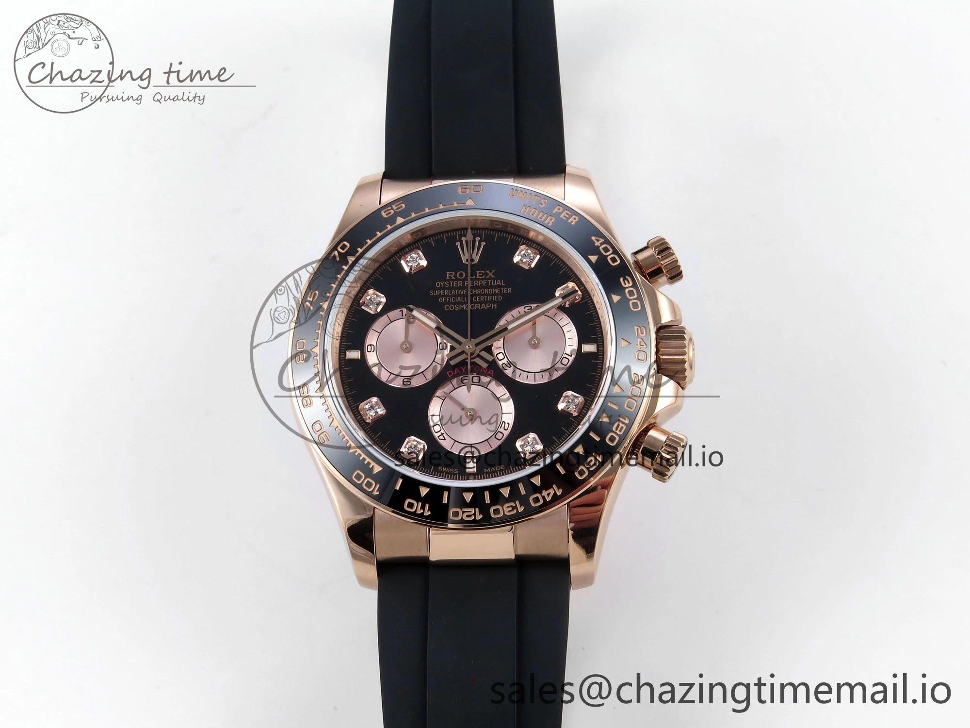 Daytona 126515 QF 1:1 Best Edition Black RG Diamonds Dial on Oysterflex Strap SH4131 V WeatherProof 701