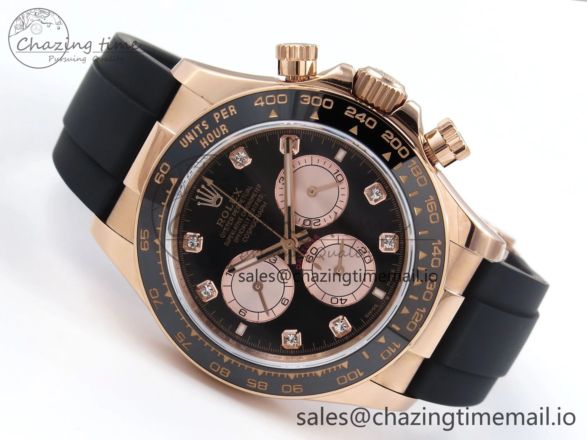 SportInspired Daytona 126515 QF 1:1 Best Edition Black RG Diamonds Dial on Oysterflex Strap SH4131 V 1269