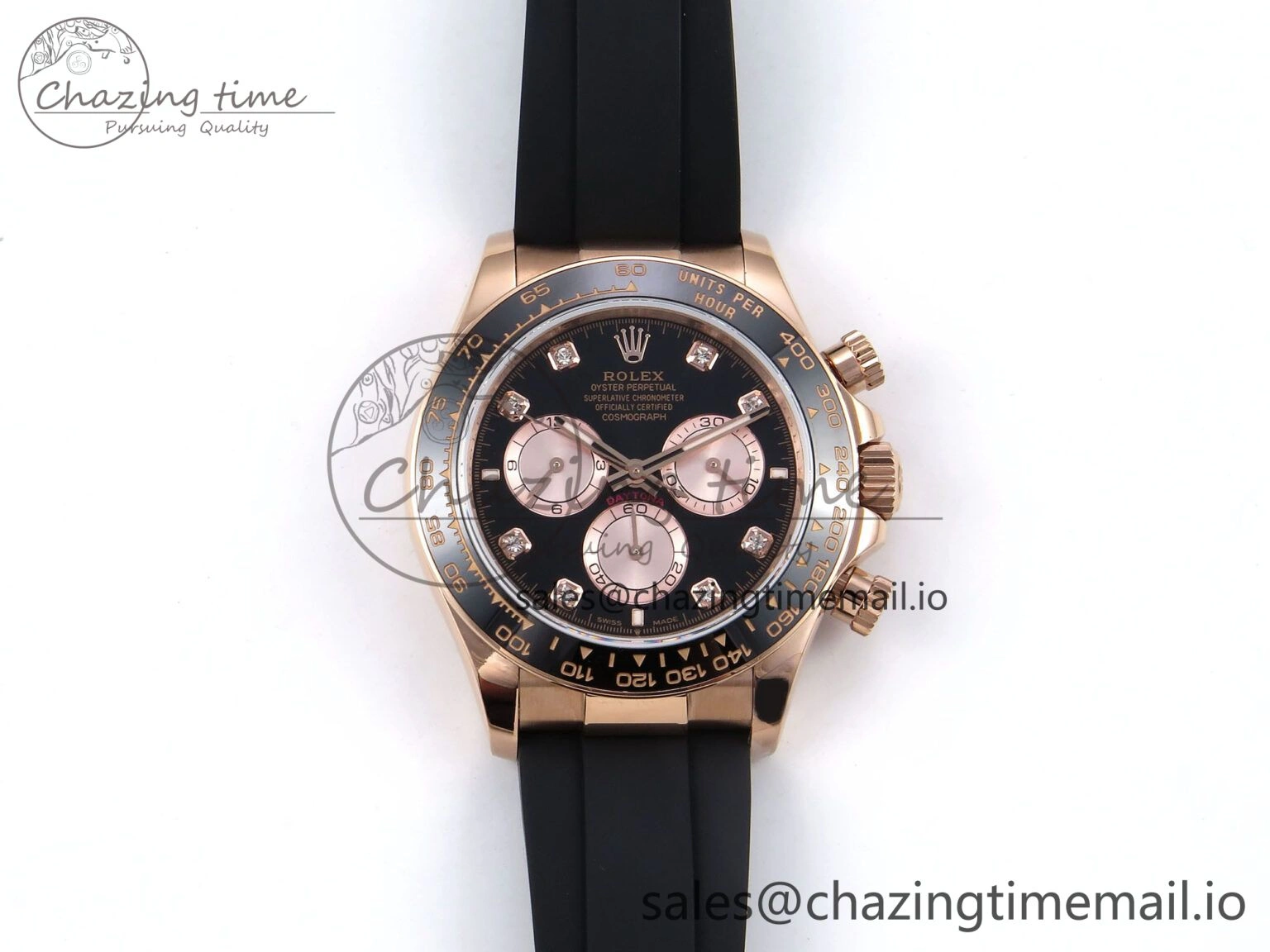 SportInspired Daytona 126515 QF 1:1 Best Edition Black RG Diamonds Dial on Oysterflex Strap SH4131 V 1269