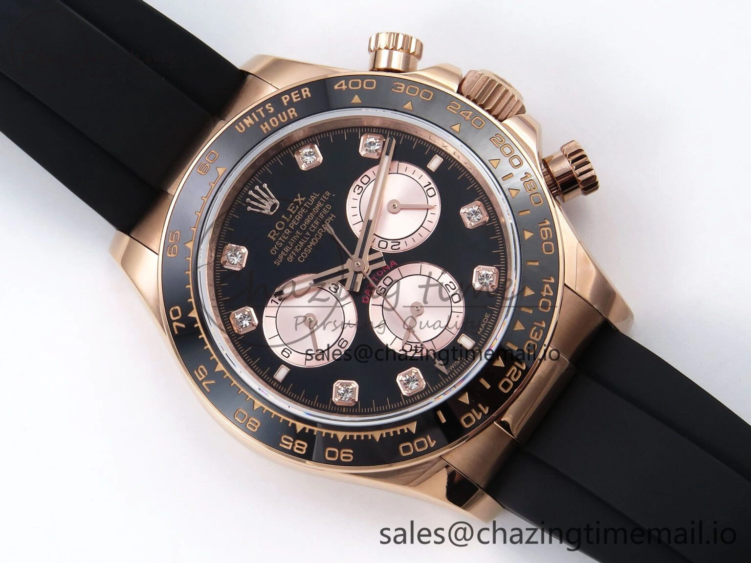 SportInspired Daytona 126515 QF 1:1 Best Edition Black RG Diamonds Dial on Oysterflex Strap SH4131 V 1269