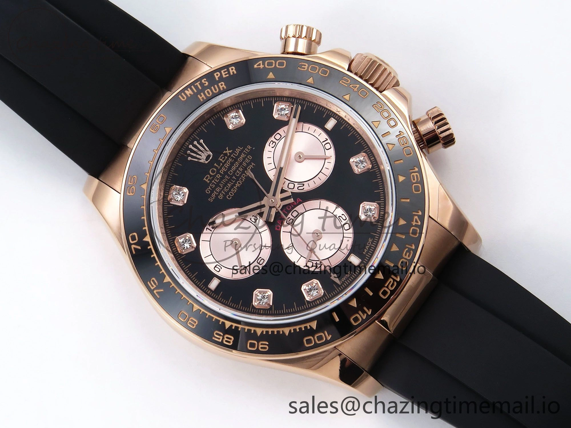 SportInspired Daytona 126515 QF 1:1 Best Edition Black RG Diamonds Dial on Oysterflex Strap SH4131 V 1269