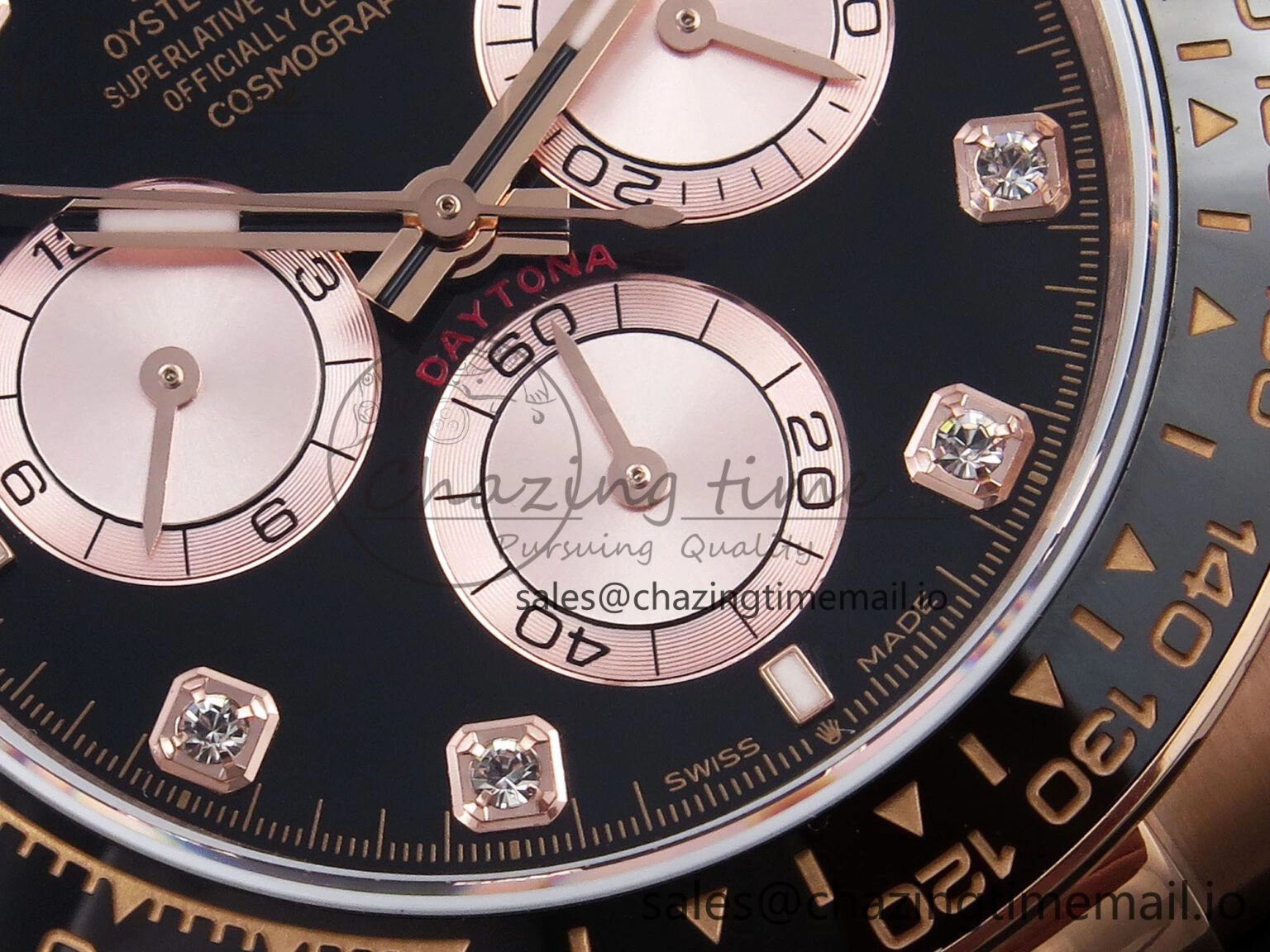 SportInspired Daytona 126515 QF 1:1 Best Edition Black RG Diamonds Dial on Oysterflex Strap SH4131 V 1269