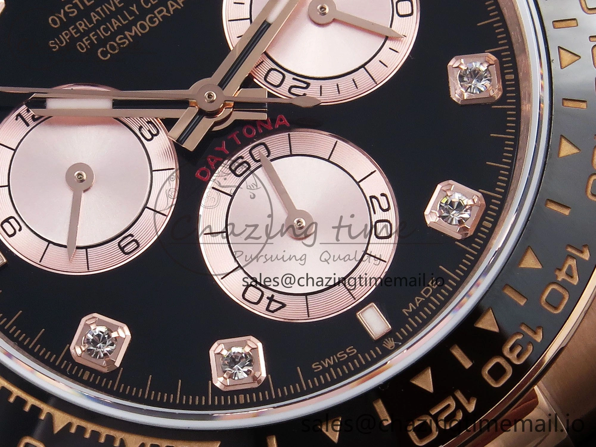 SportInspired Daytona 126515 QF 1:1 Best Edition Black RG Diamonds Dial on Oysterflex Strap SH4131 V 1269