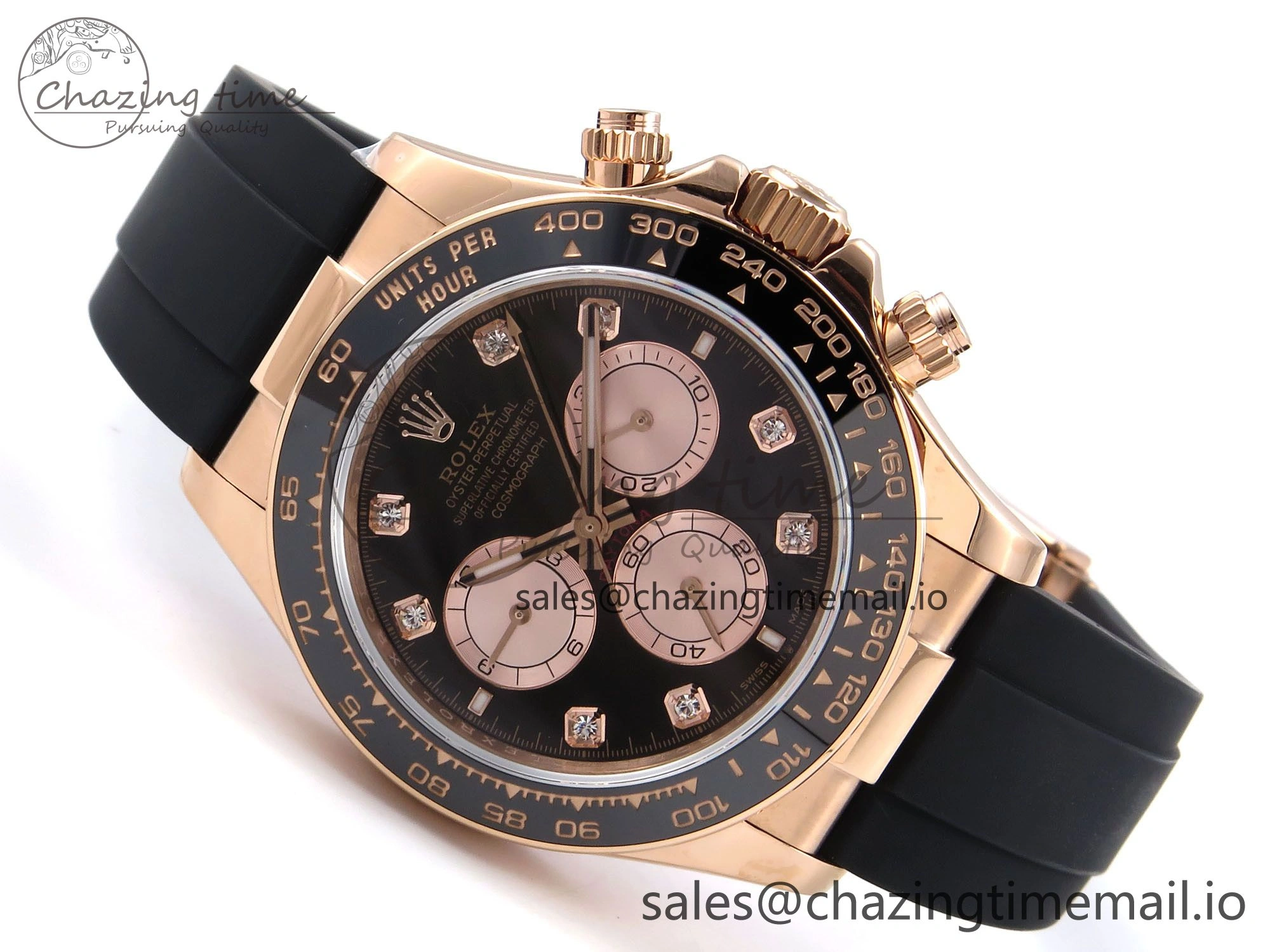 Elegant Daytona 126515 QF 1:1 Best Edition Black RG Diamonds Dial on Oysterflex Strap SH4131 V6（Gain Weight） 1207