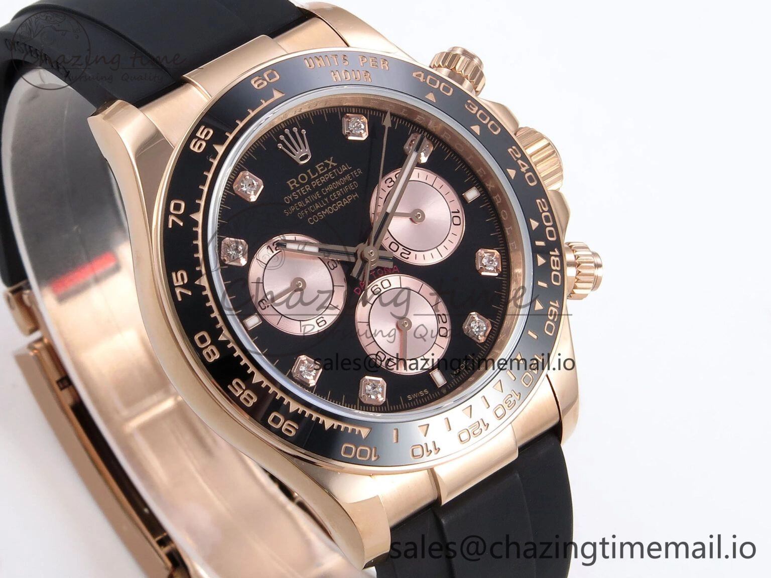 Elegant Daytona 126515 QF 1:1 Best Edition Black RG Diamonds Dial on Oysterflex Strap SH4131 V6（Gain Weight） 1207