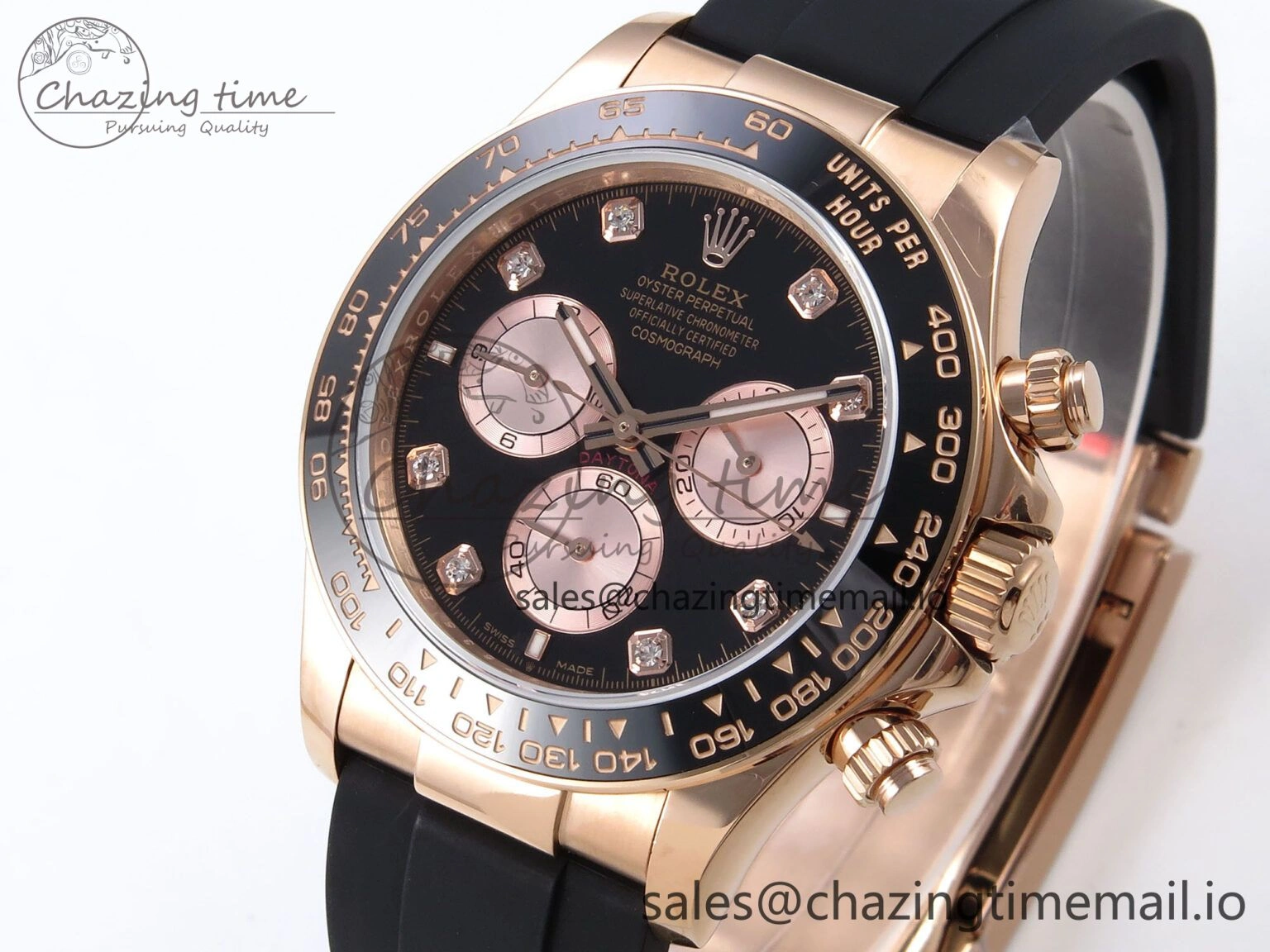 Elegant Daytona 126515 QF 1:1 Best Edition Black RG Diamonds Dial on Oysterflex Strap SH4131 V6（Gain Weight） 1207