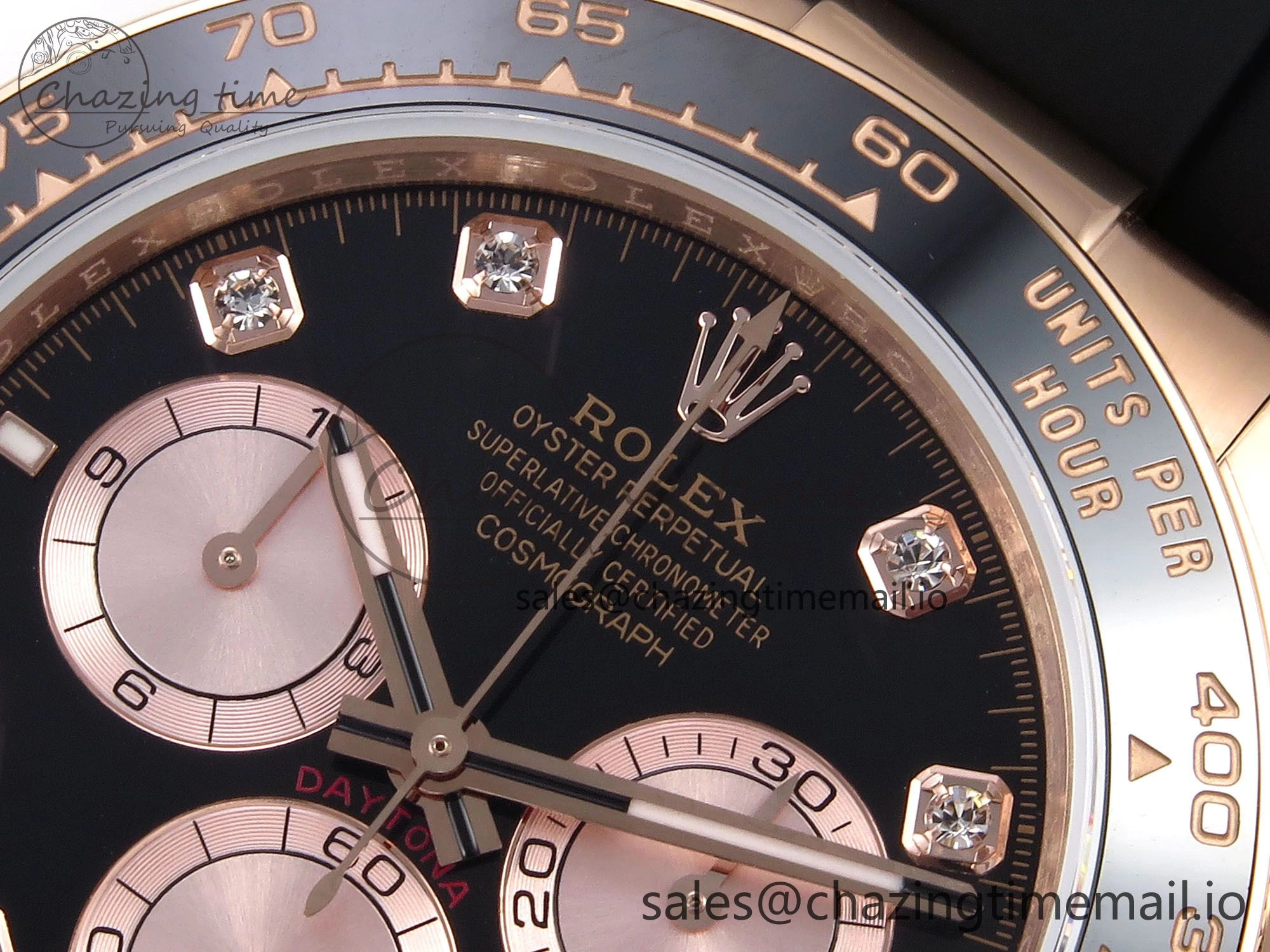 Elegant Daytona 126515 QF 1:1 Best Edition Black RG Diamonds Dial on Oysterflex Strap SH4131 V6（Gain Weight） 1207