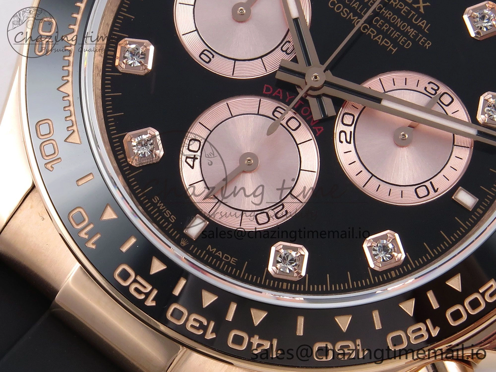 Elegant Daytona 126515 QF 1:1 Best Edition Black RG Diamonds Dial on Oysterflex Strap SH4131 V6（Gain Weight） 1207
