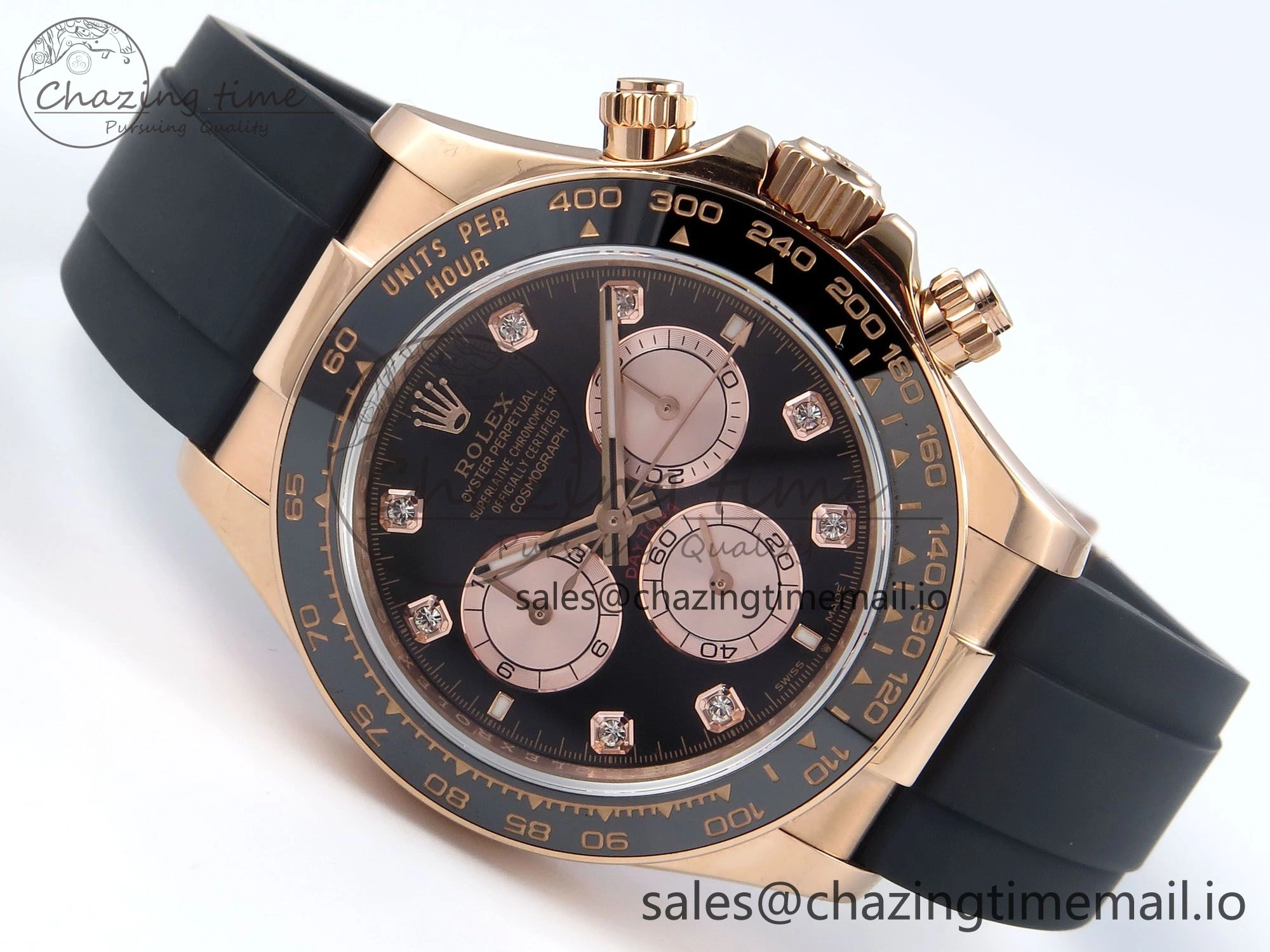 TechFriendly Daytona 126515 QF 1:1 Best Edition RG Black Diamonds Dial on Oysterflex Strap QF4131 V 345