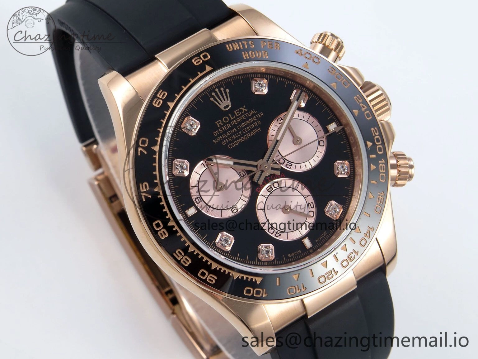 TechFriendly Daytona 126515 QF 1:1 Best Edition RG Black Diamonds Dial on Oysterflex Strap QF4131 V 345