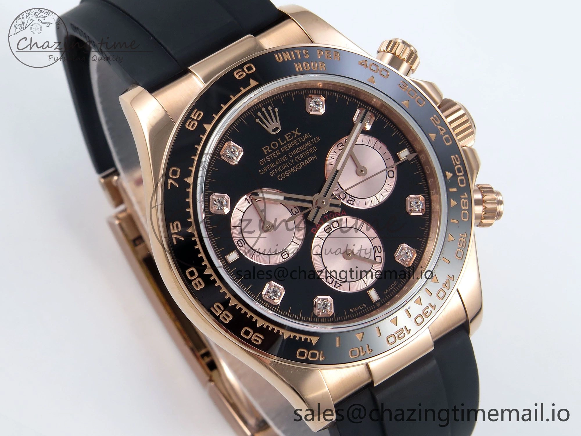 TechFriendly Daytona 126515 QF 1:1 Best Edition RG Black Diamonds Dial on Oysterflex Strap QF4131 V 345