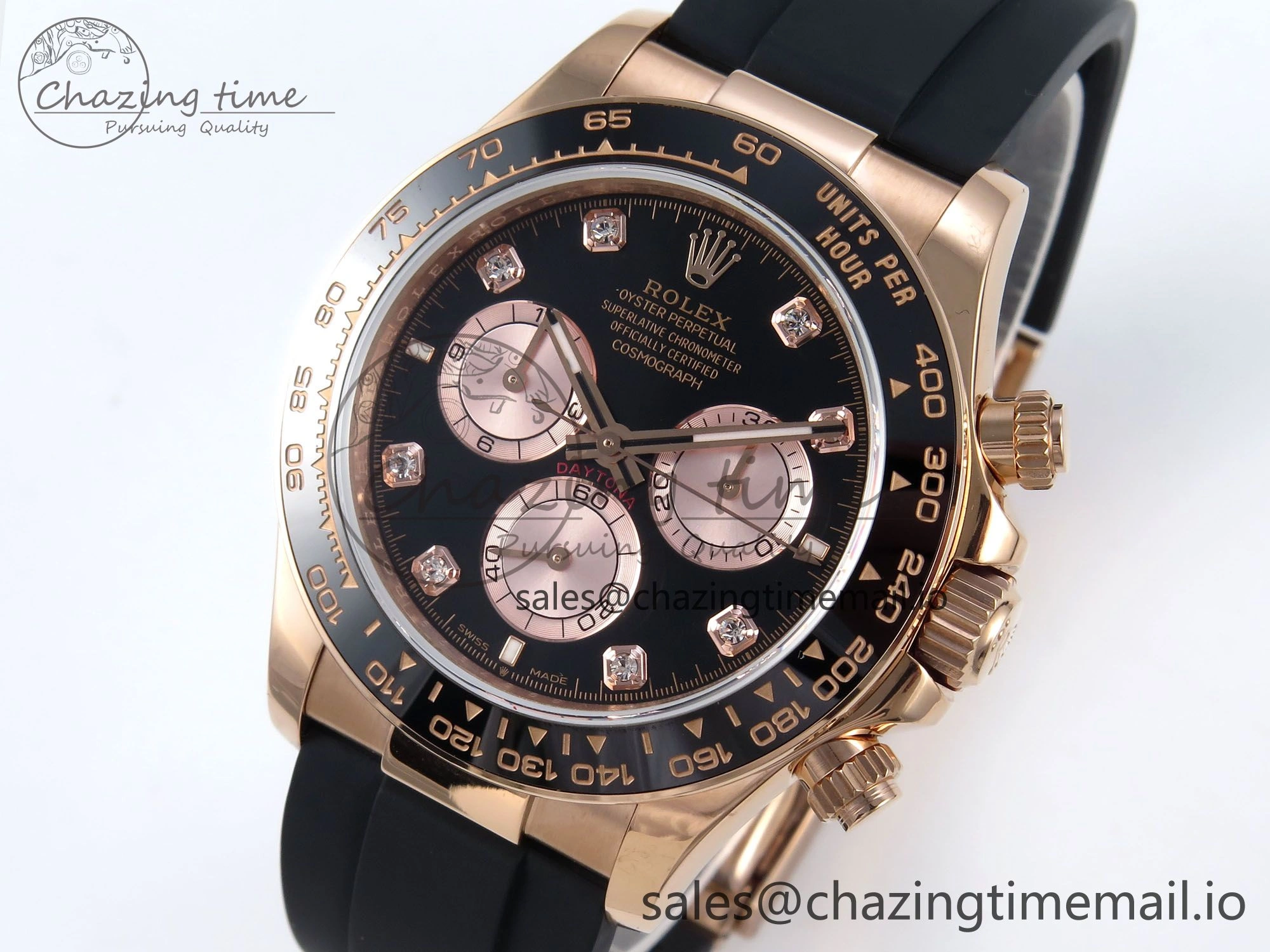 TechFriendly Daytona 126515 QF 1:1 Best Edition RG Black Diamonds Dial on Oysterflex Strap QF4131 V 345