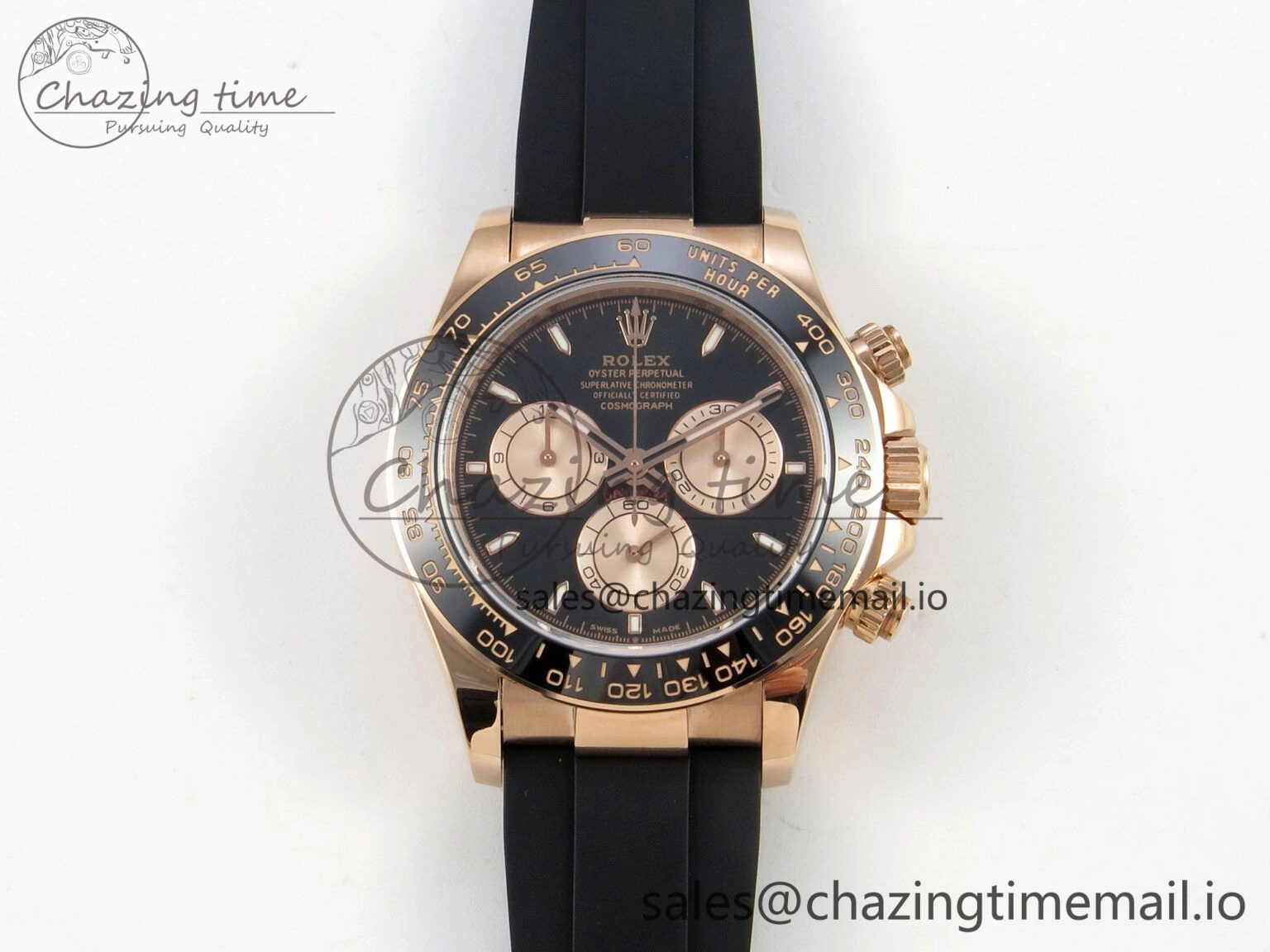 Daytona 126515 RG Clean 1:1 Best Edition Black Ceramic Bezel Black Stick Dial on Oysterflex Rubber Strap DD QuickDry 232