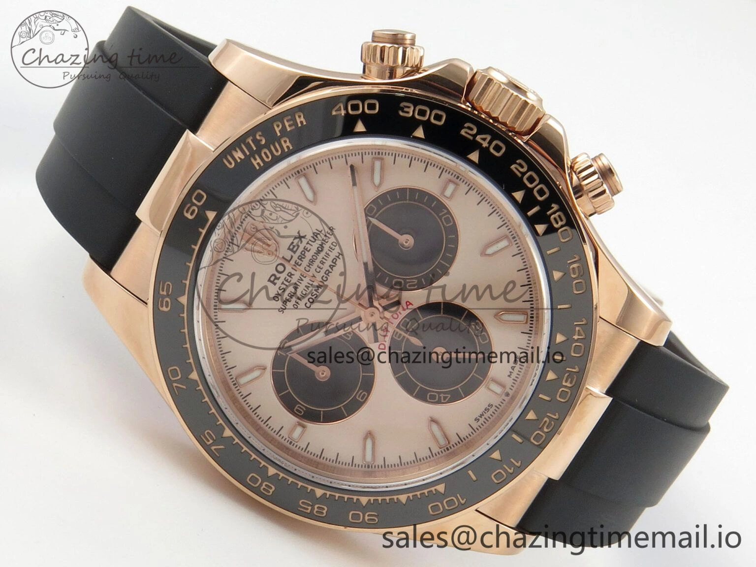 Daytona 126515 RG Clean 1:1 Best Edition Black Ceramic Bezel RG Stick Dial on Oysterflex Rubber Strap DD Durable 230