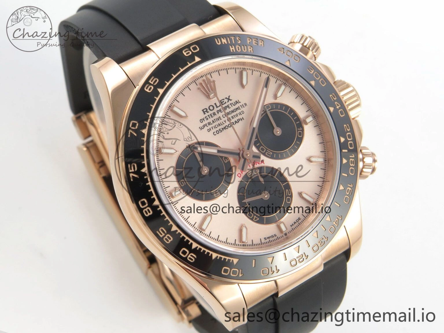 Daytona 126515 RG Clean 1:1 Best Edition Black Ceramic Bezel RG Stick Dial on Oysterflex Rubber Strap DD Durable 230