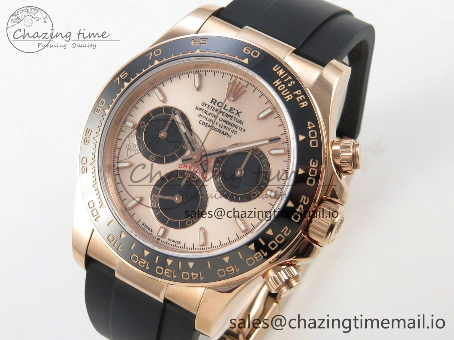 Daytona 126515 RG Clean 1:1 Best Edition Black Ceramic Bezel RG Stick Dial on Oysterflex Rubber Strap DD Durable 230