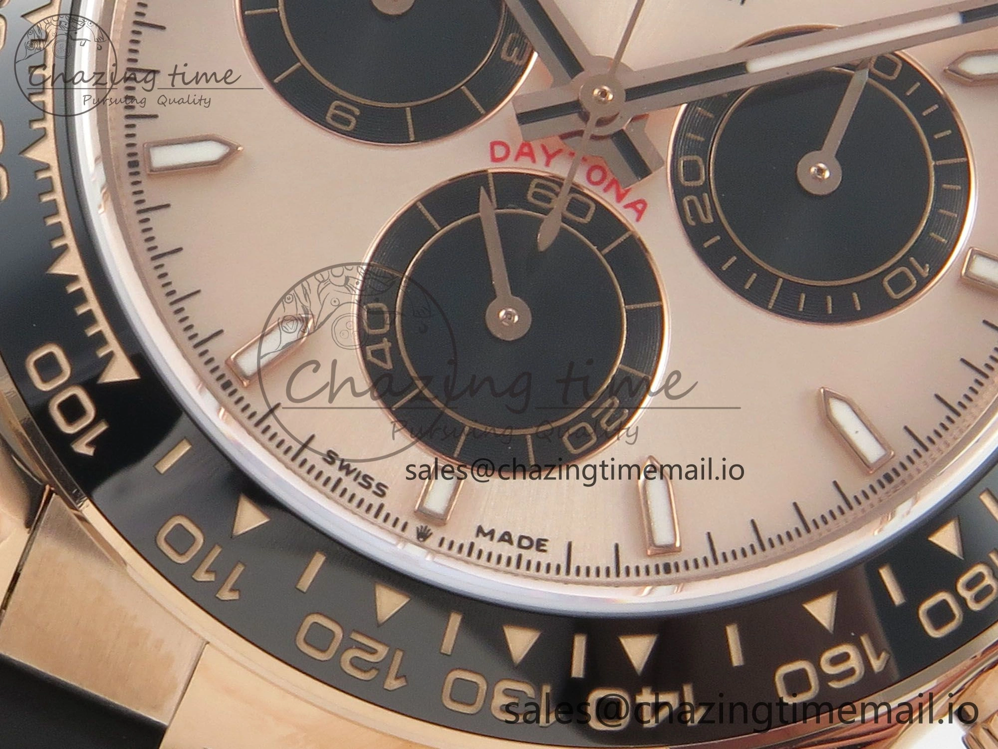 Daytona 126515 RG Clean 1:1 Best Edition Black Ceramic Bezel RG Stick Dial on Oysterflex Rubber Strap DD Durable 230