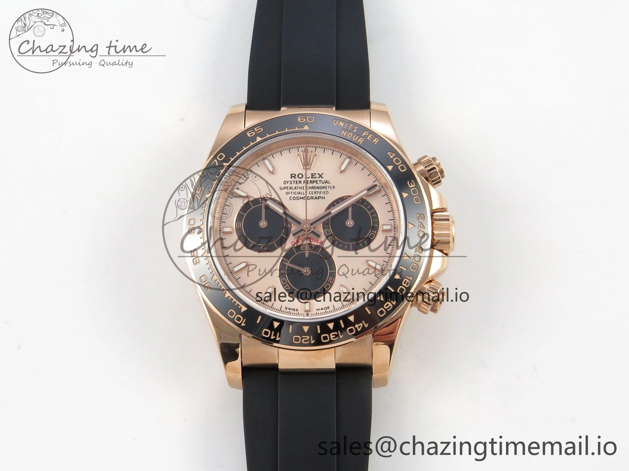 Daytona 126515 RG Clean 1:1 Best Edition Black Ceramic Bezel RG Stick Dial on Oysterflex Rubber Strap DD Durable 230
