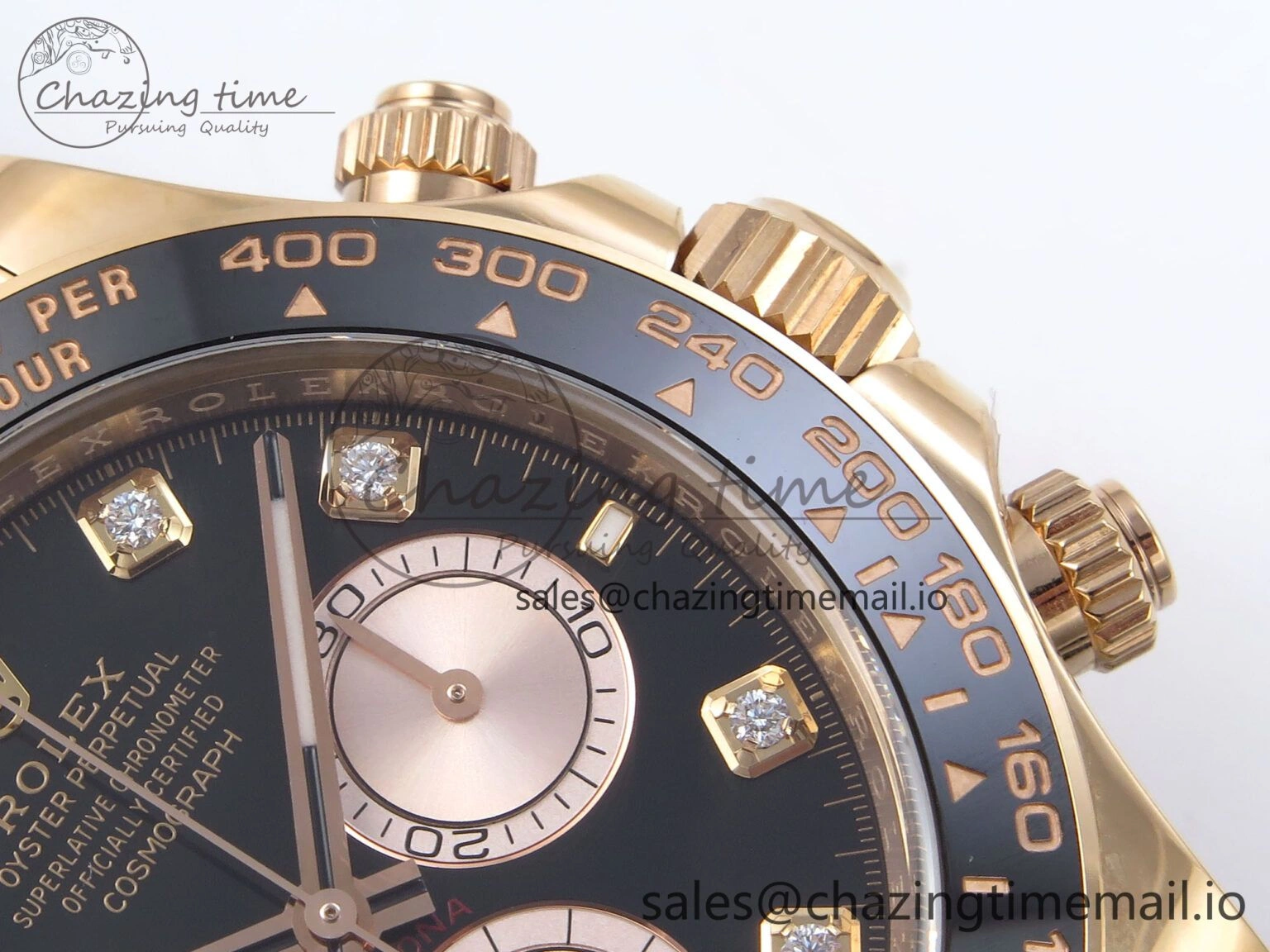 Refined Daytona 126515 RG Clean 1:1 Best Edition Black RG Diamonds Dial on Oysterflex Strap DD 229
